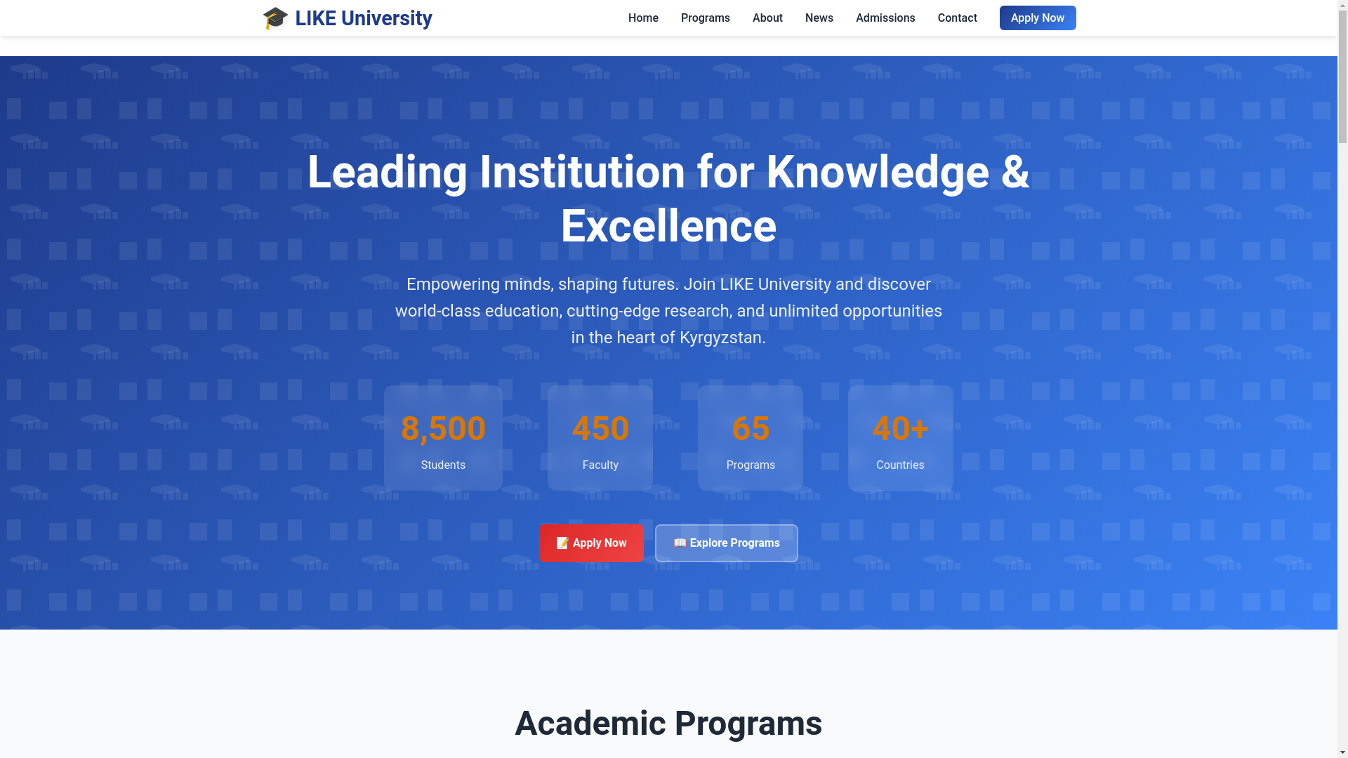 website screenshot of https://like-university.pages.dev/