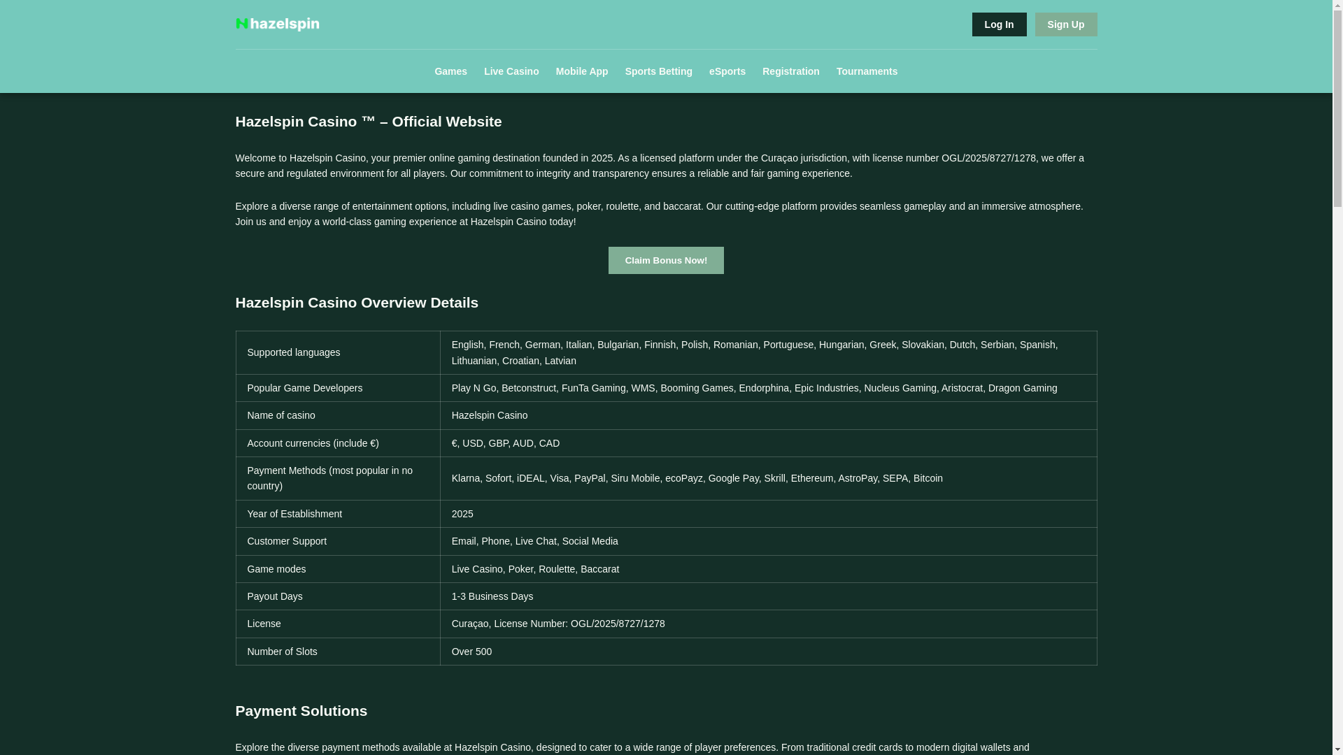 website screenshot of https://hazelspin-org.pages.dev/