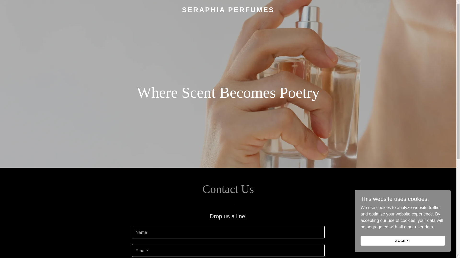 website screenshot of https://seraphiaperfume.shop/