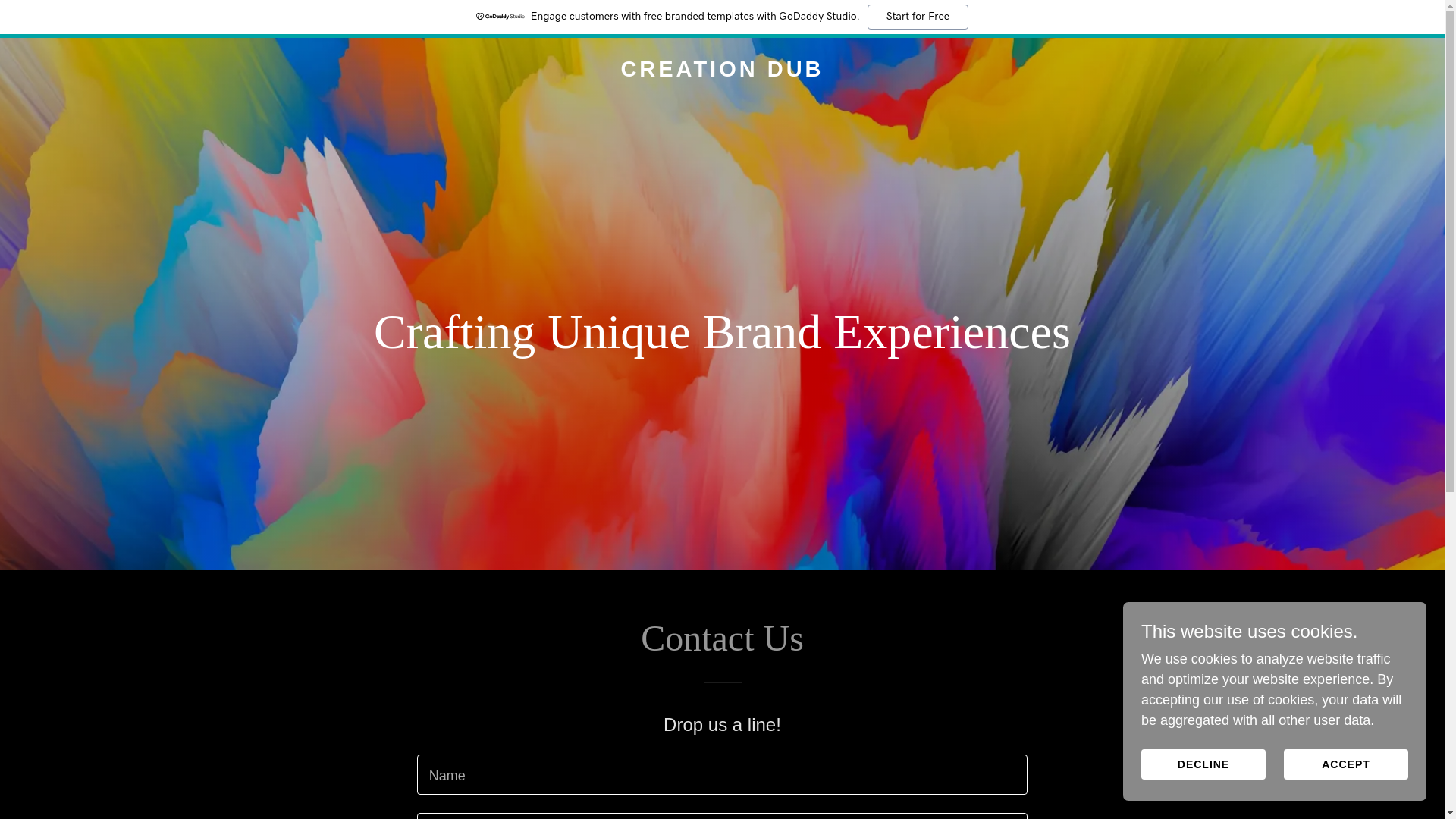 website screenshot of https://creationdub.co.uk/