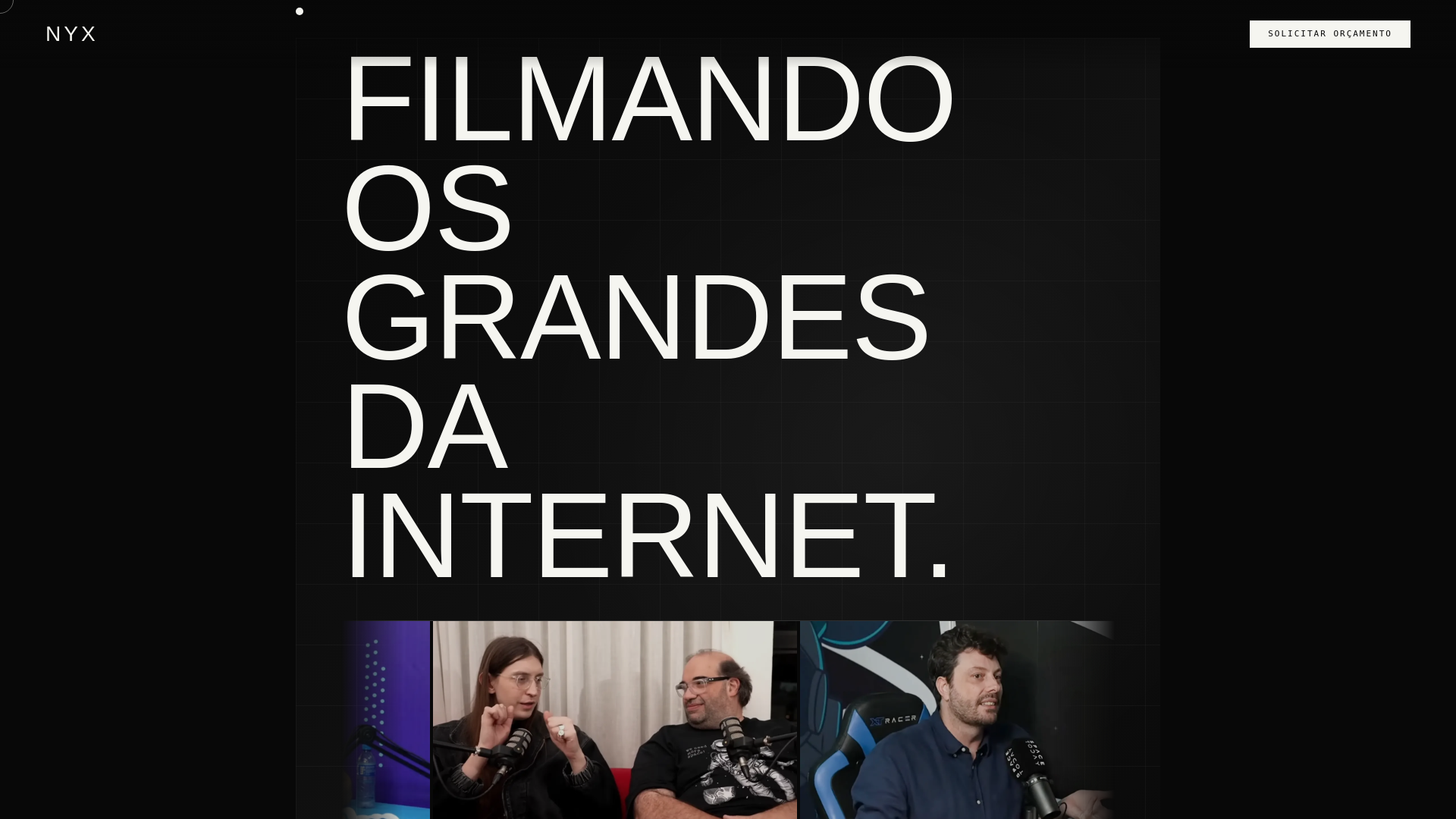 website screenshot of https://nyxstudios.com.br/