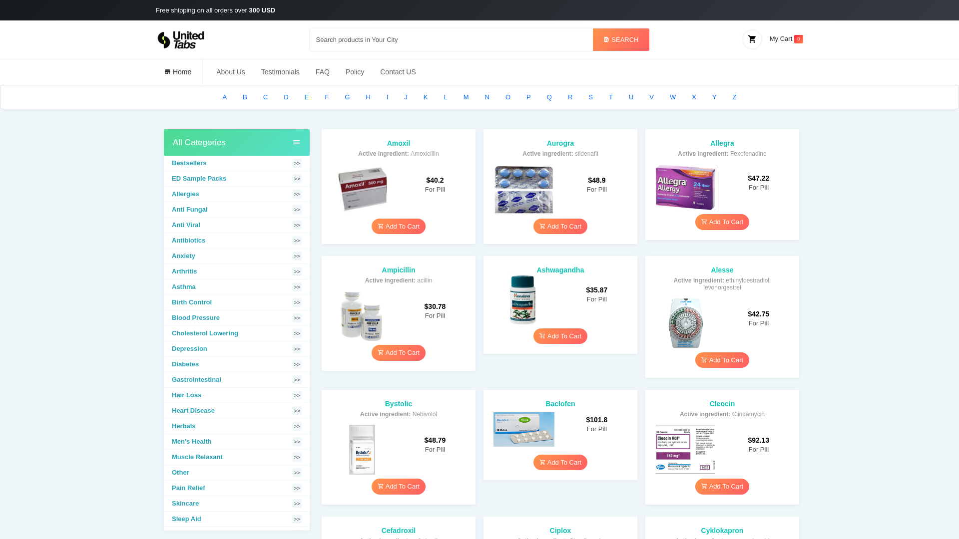 website screenshot of https://unitedtabs.com/