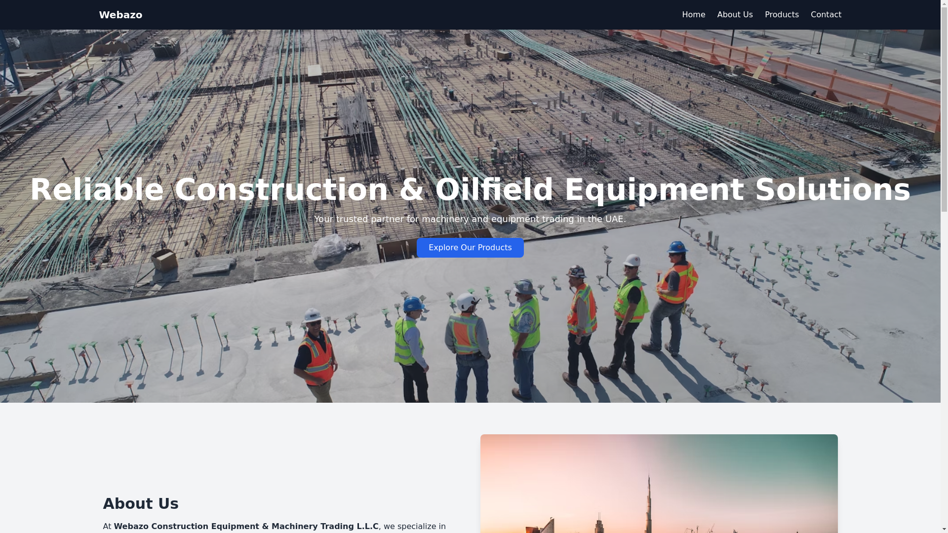 website screenshot of https://webazoconstruction.com/