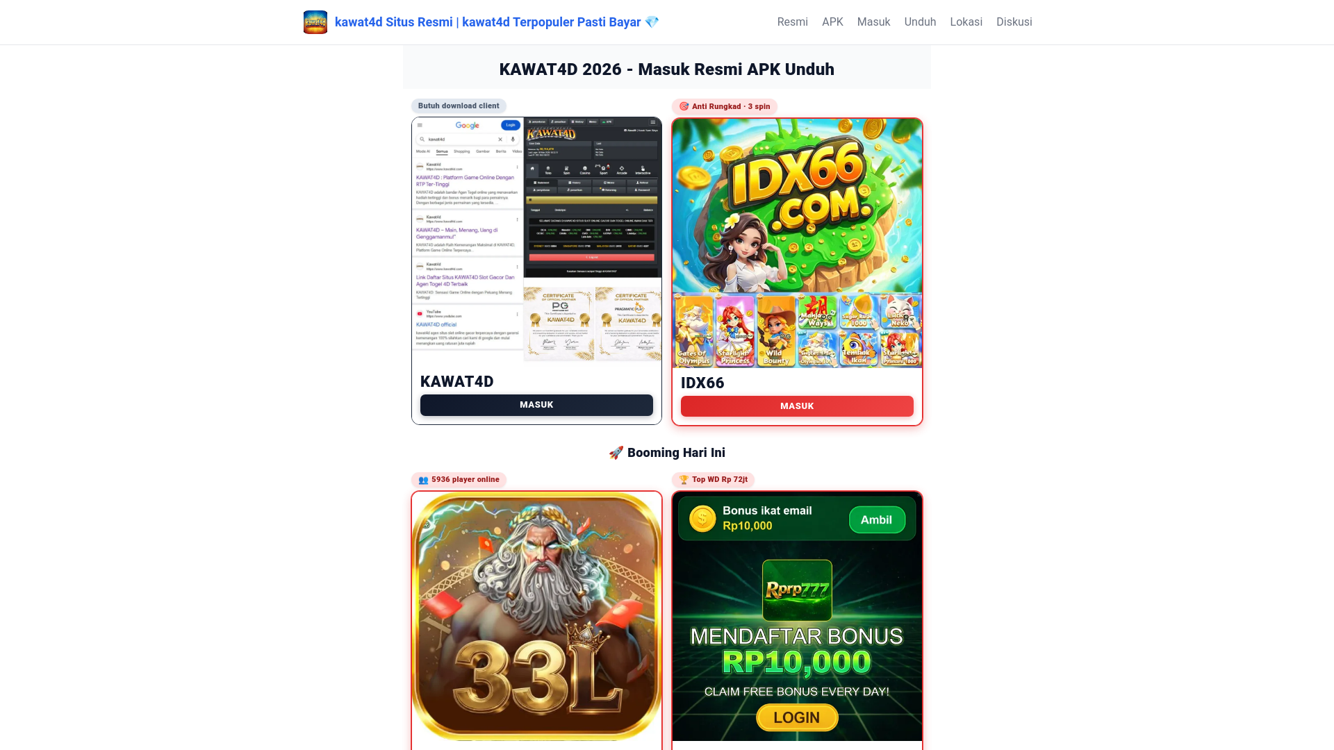 website screenshot of https://kawat4did.com/