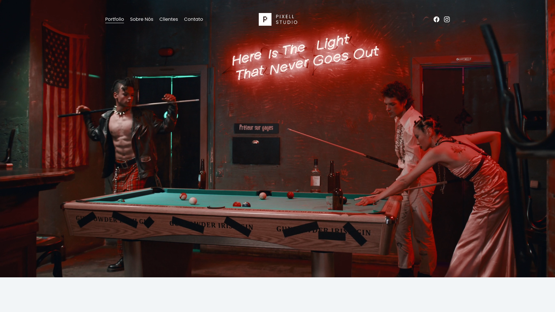 website screenshot of https://opixellstudio.com.br