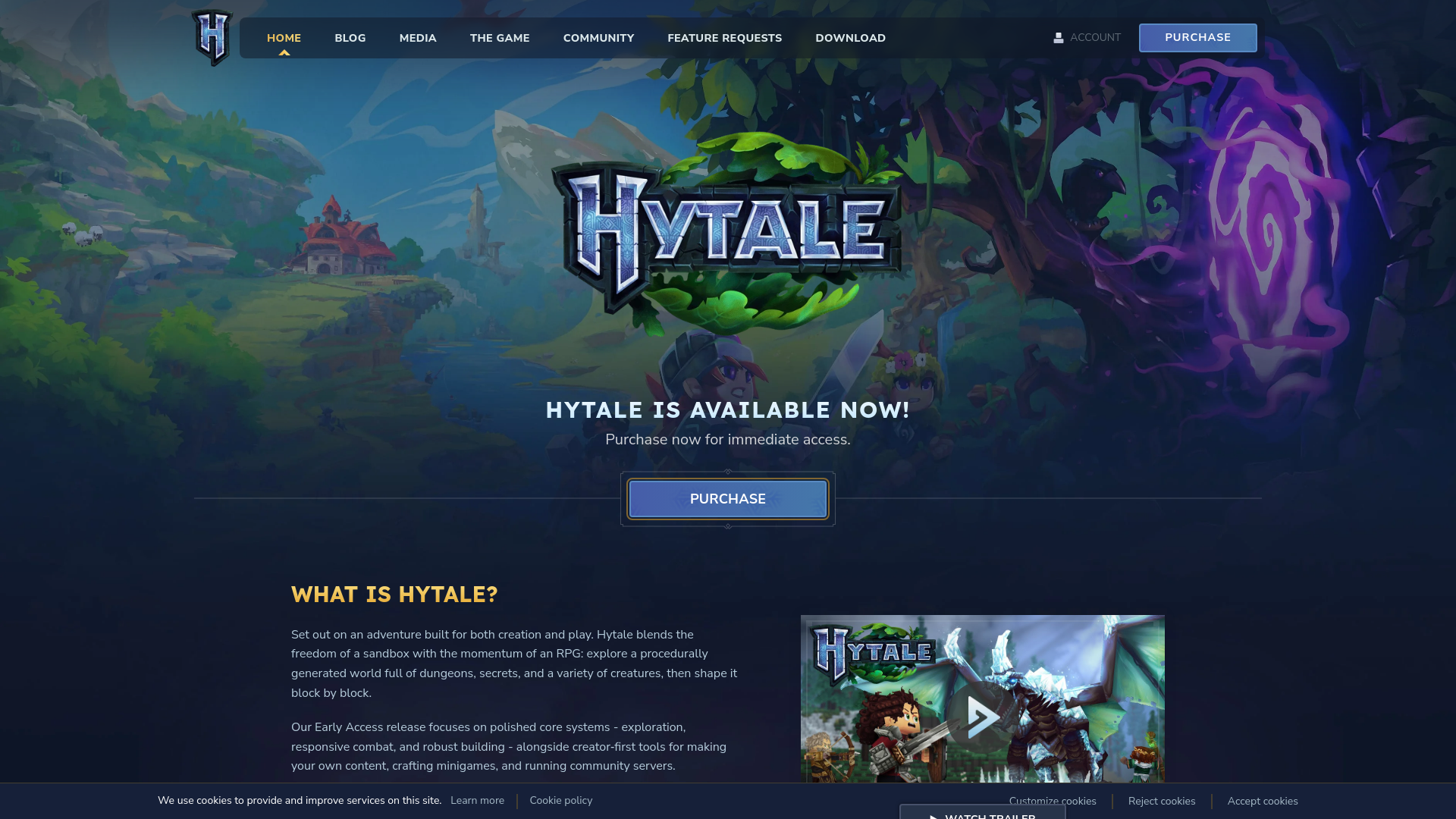 website screenshot of http://hytale.hu/