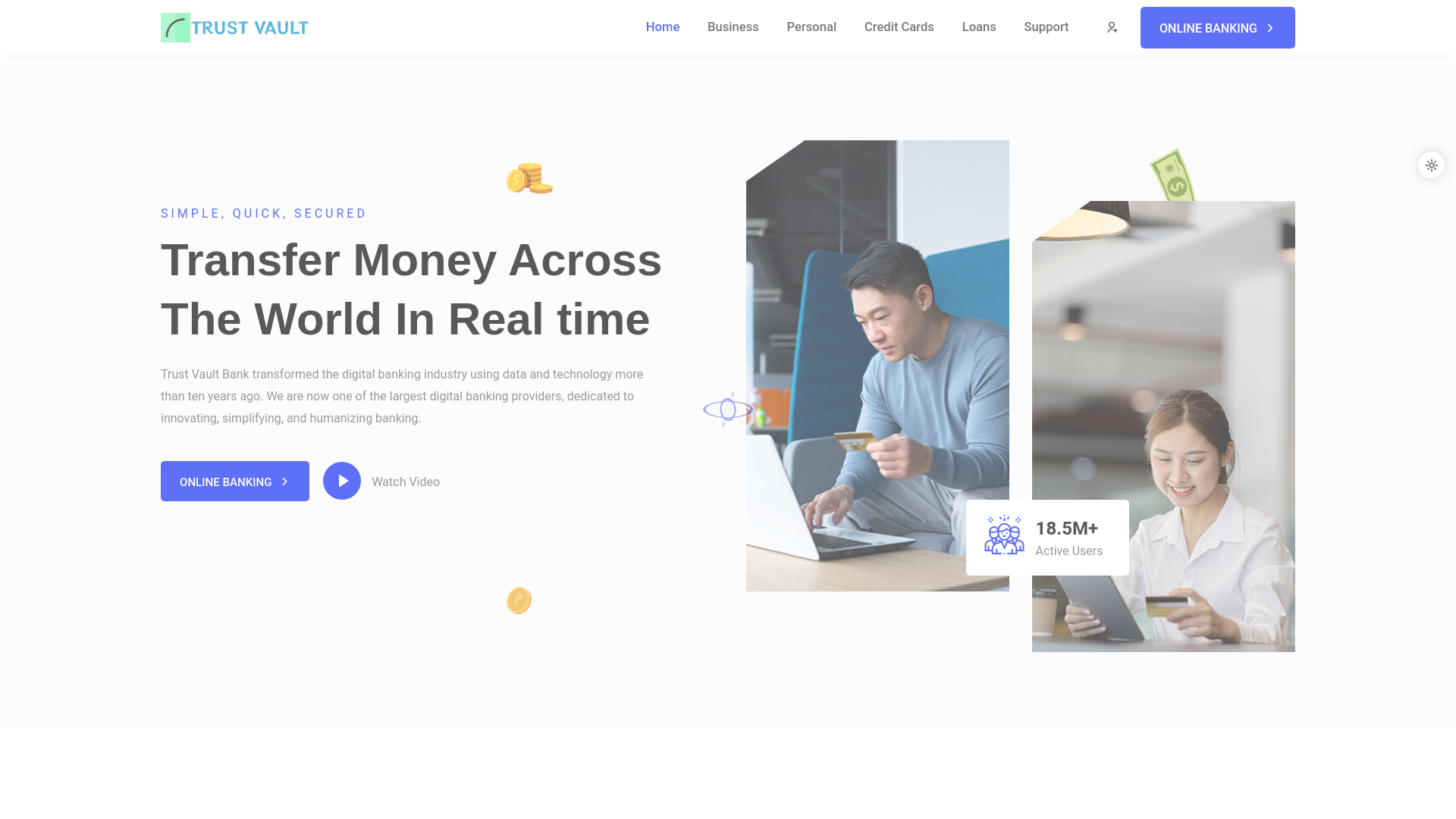 website screenshot of https://trustvault-bk.com