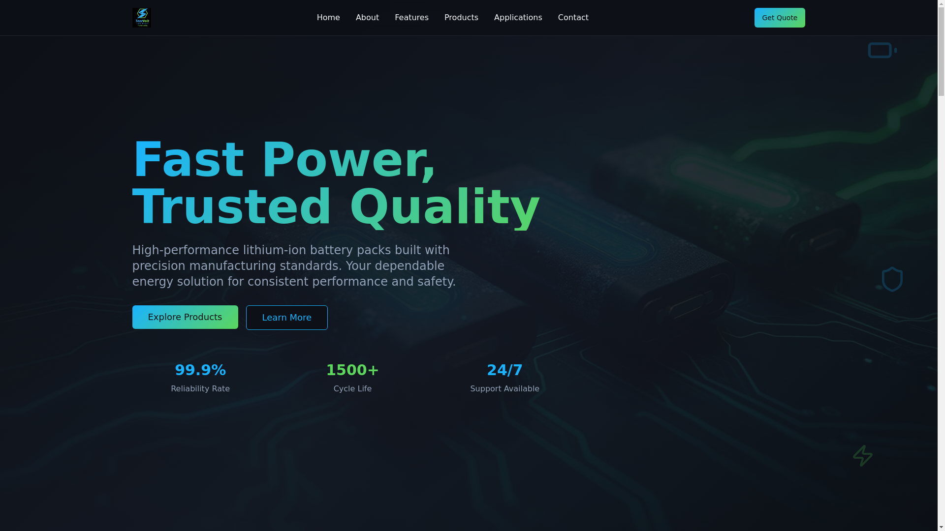 website screenshot of https://tezzvolt.com/