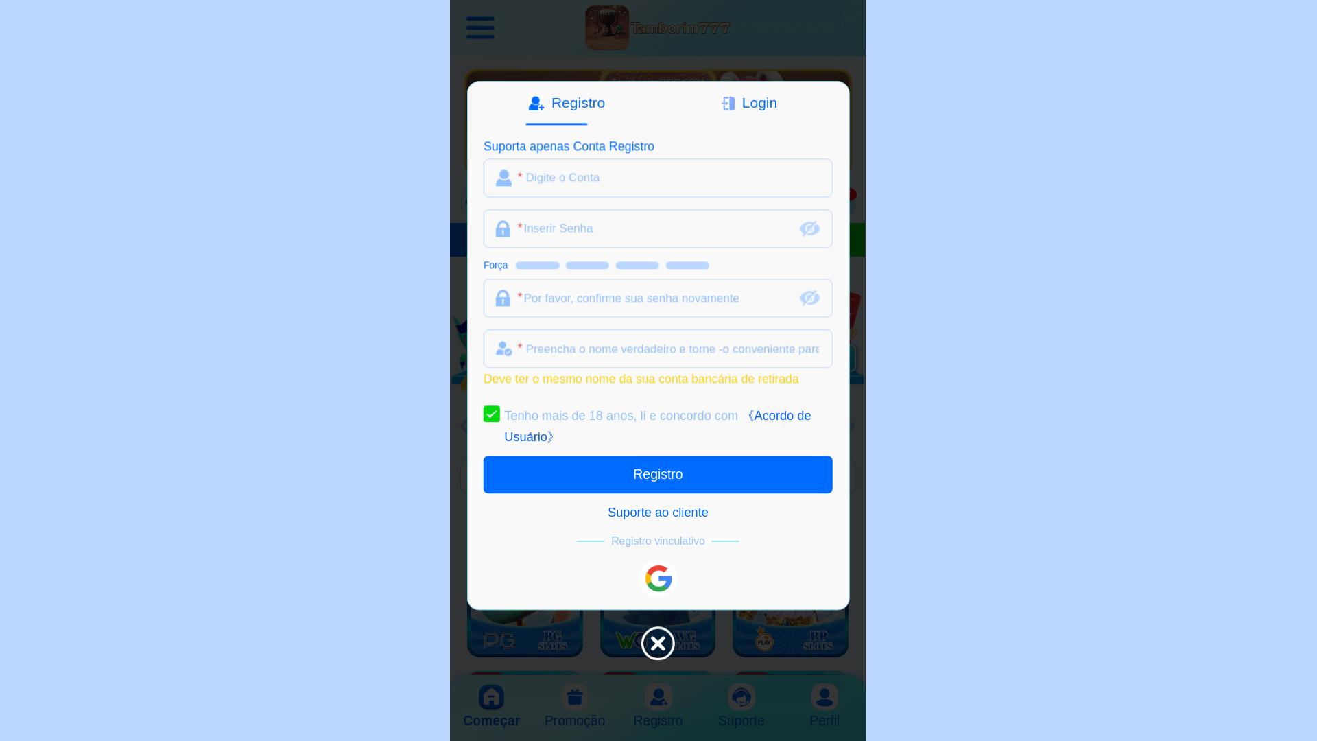 website screenshot of https://3tamborim777.com/