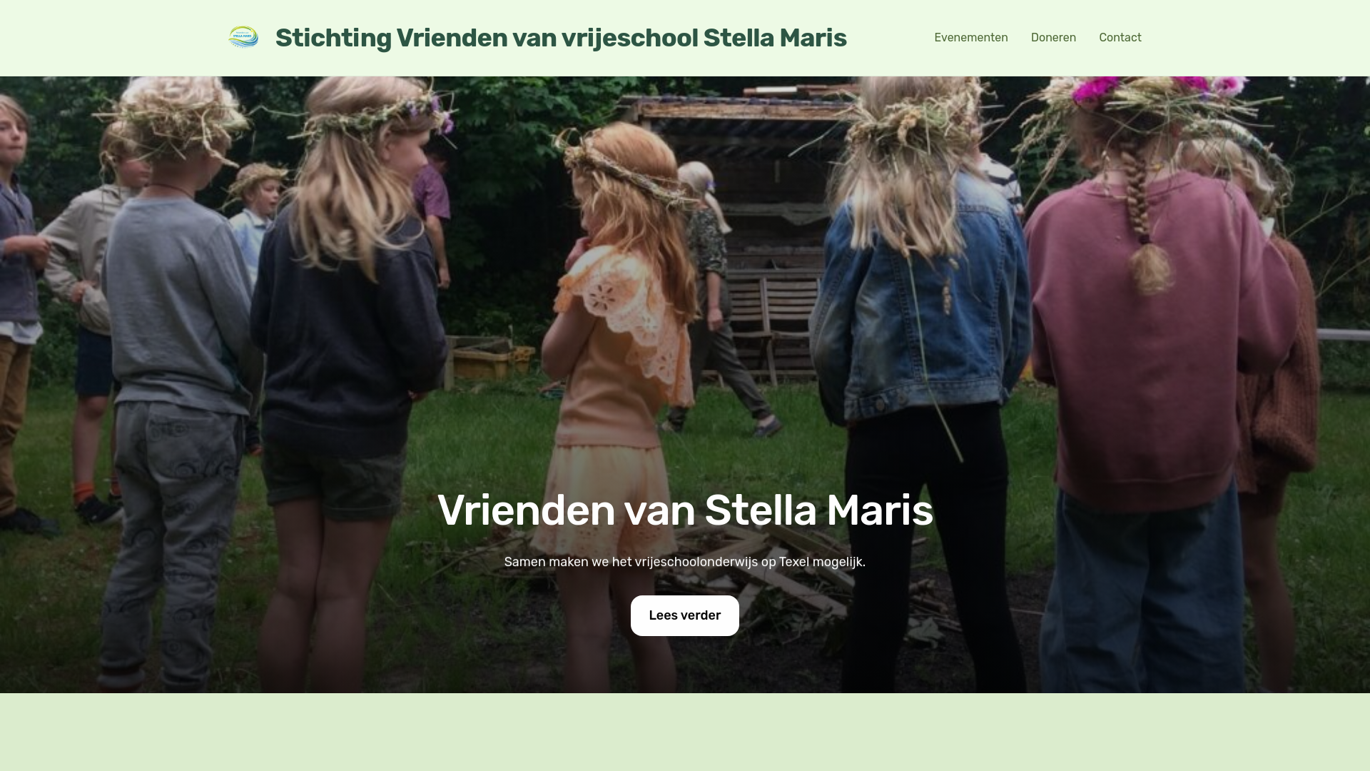 website screenshot of https://vriendenvanstellamaris.nl/