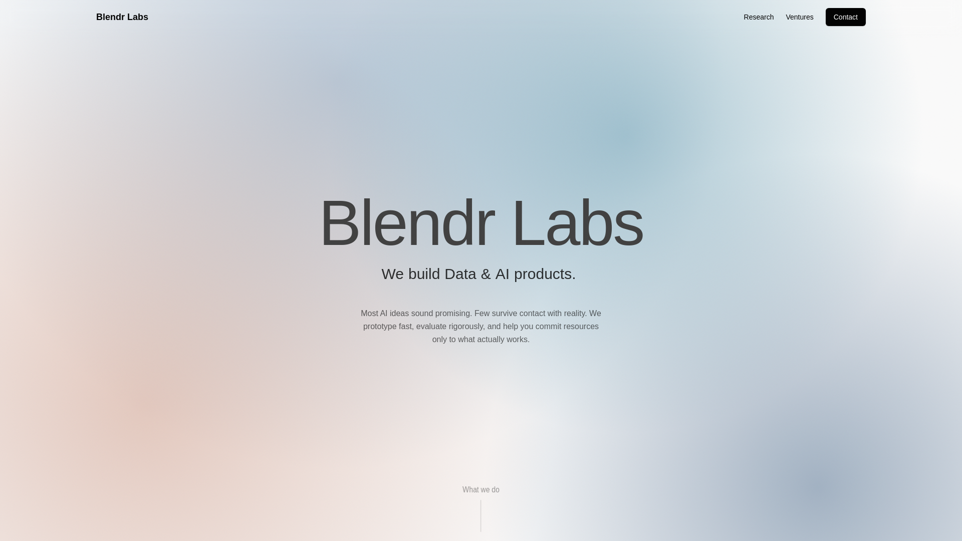 website screenshot of https://blendr-labs-website.pages.dev/