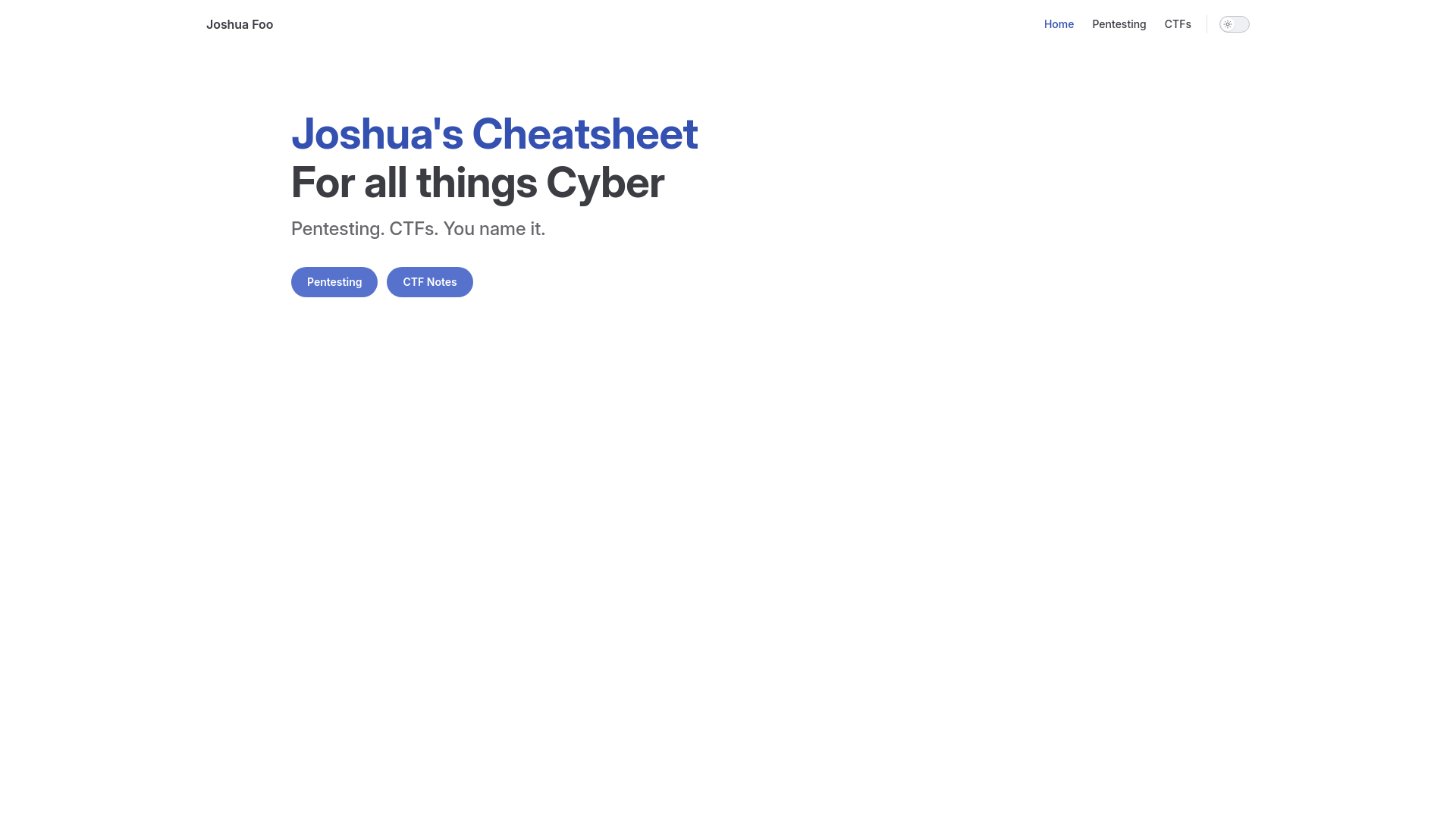 website screenshot of https://jfoo-notes.pages.dev/