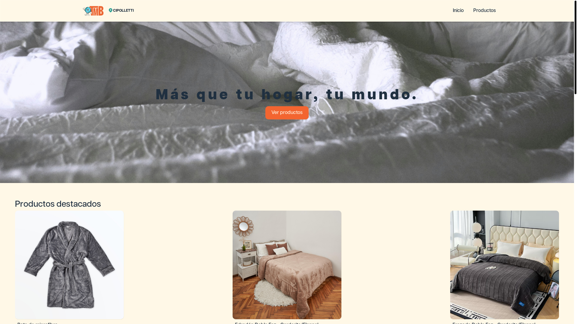 website screenshot of https://tumundoblanco.ar/