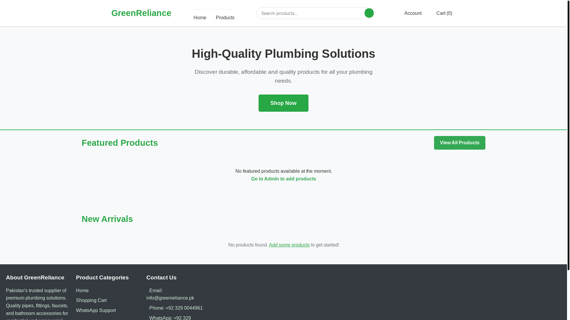 website screenshot of https://greenreliance.net/