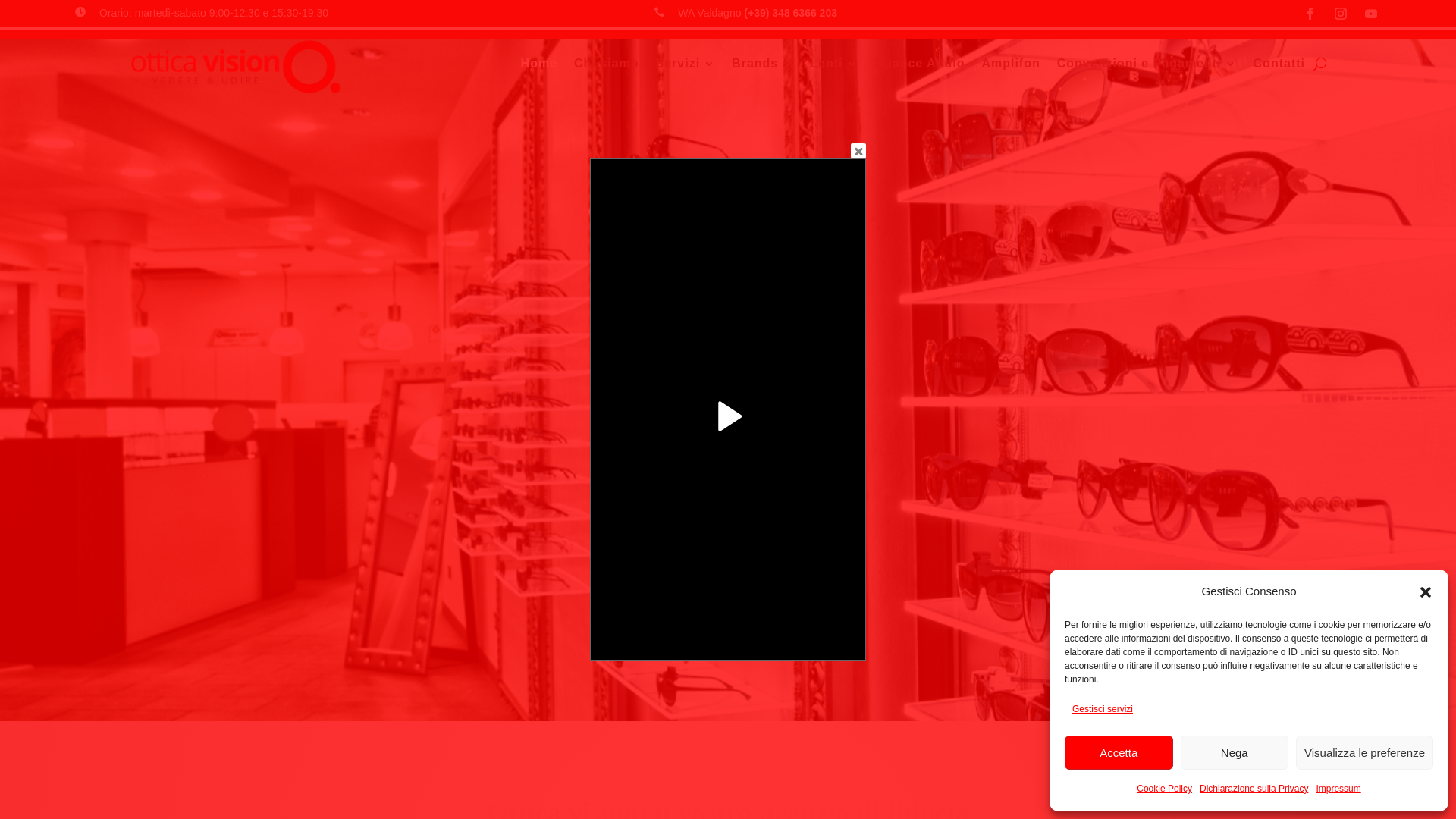 website screenshot of https://otticavisioncornedo.it