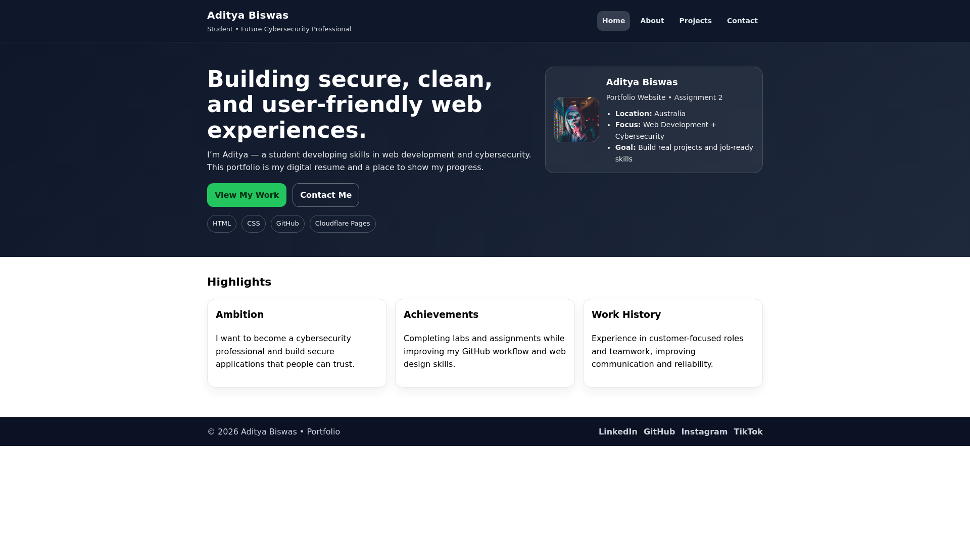 website screenshot of https://portfolio-aditya-1rs.pages.dev/