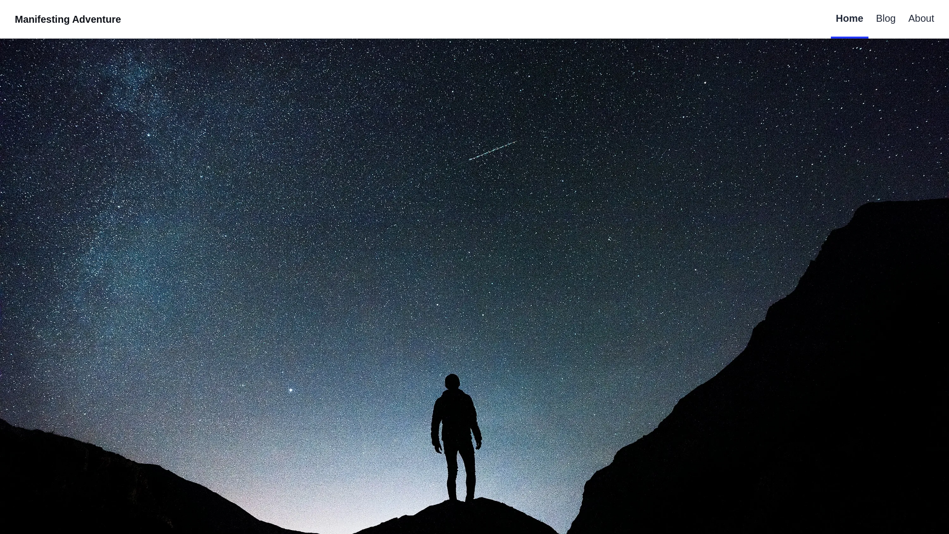 website screenshot of https://manifestingadventure.com/