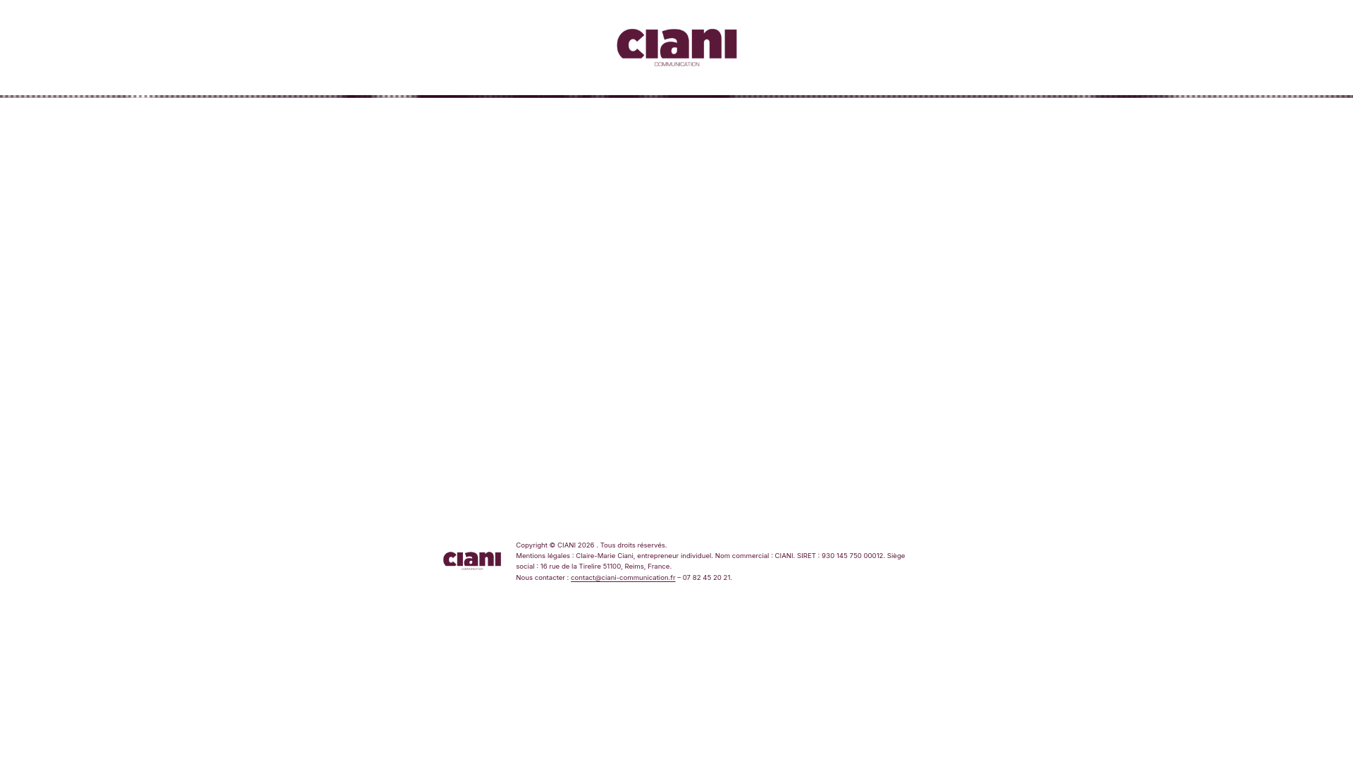 website screenshot of https://ciani-communication.fr/