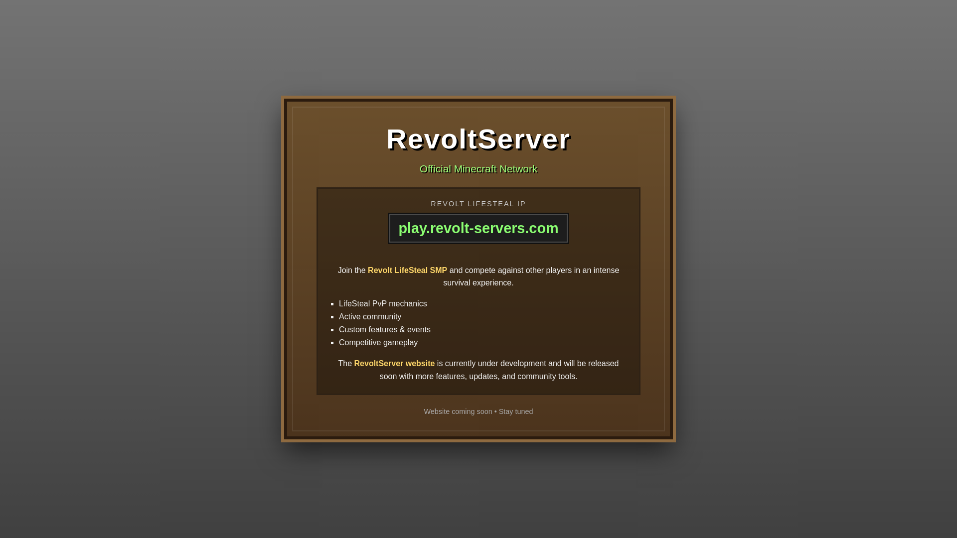 website screenshot of https://revolt-servers.com