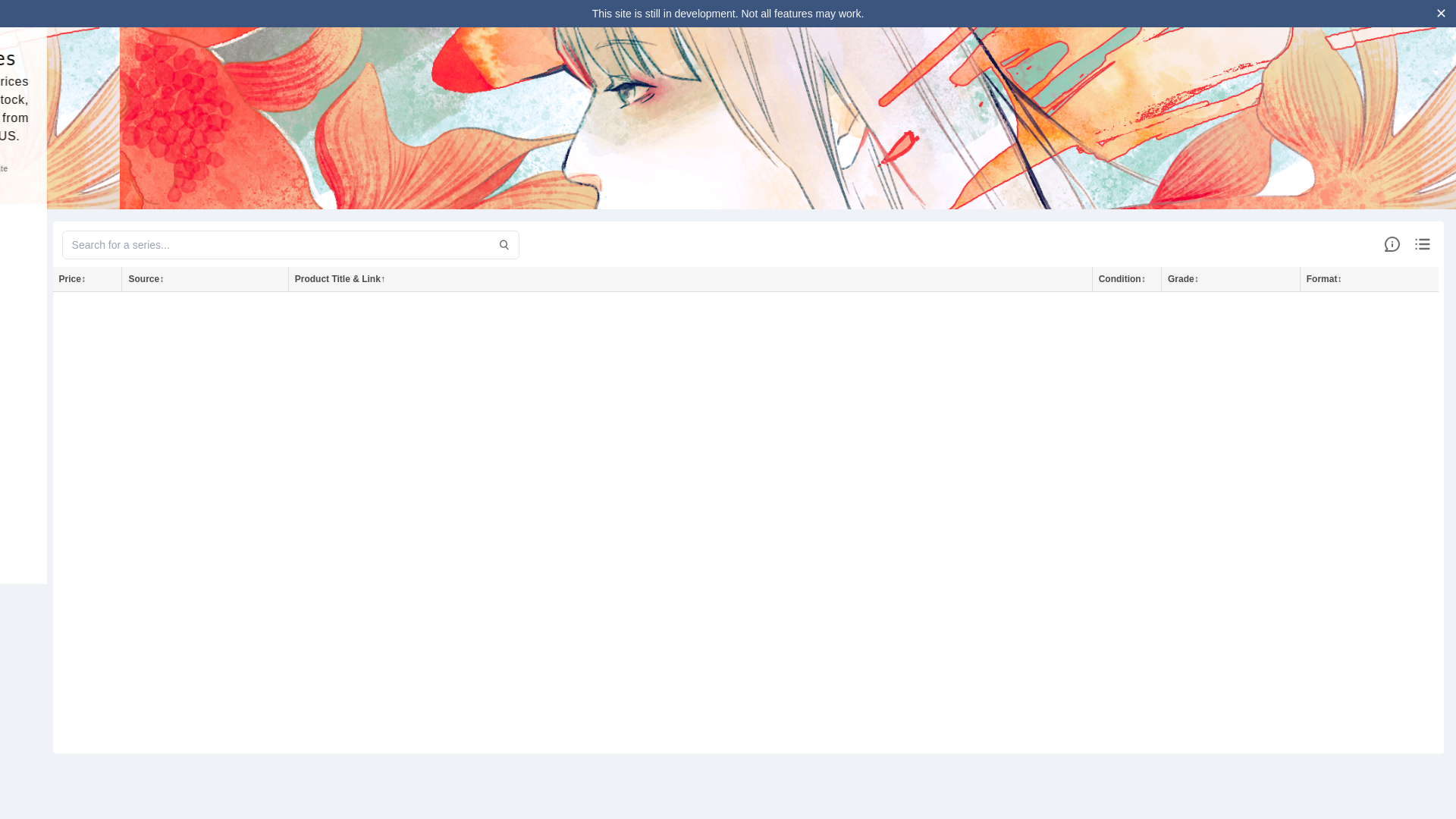 website screenshot of https://mangaprices.pages.dev/