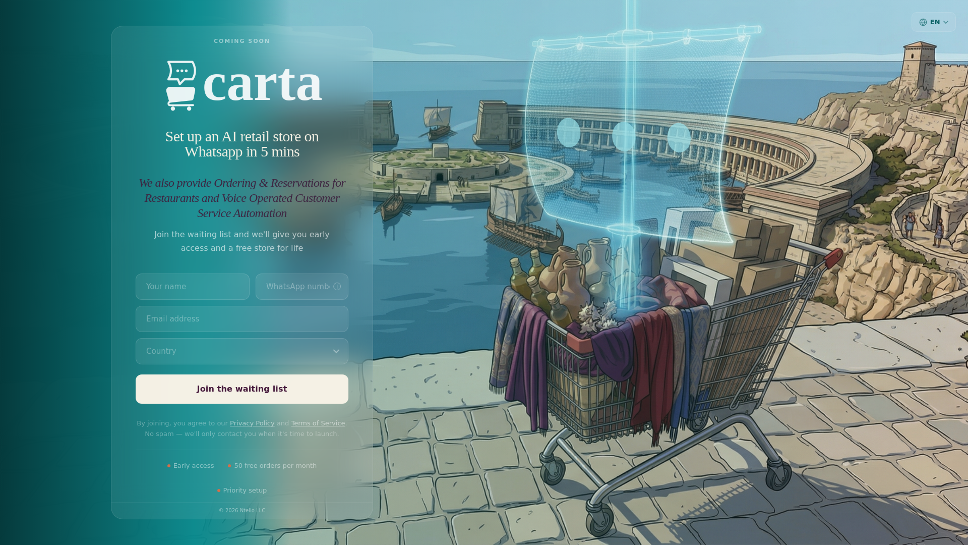 website screenshot of https://cartaja-website.pages.dev/