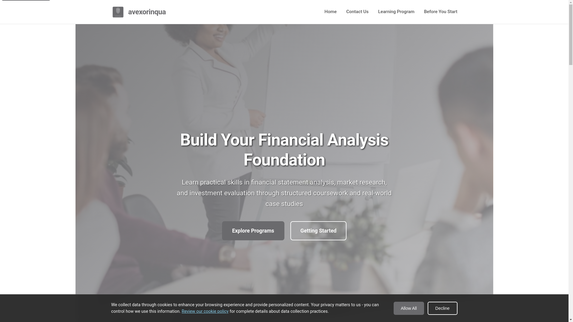 website screenshot of https://avexorinqua.com