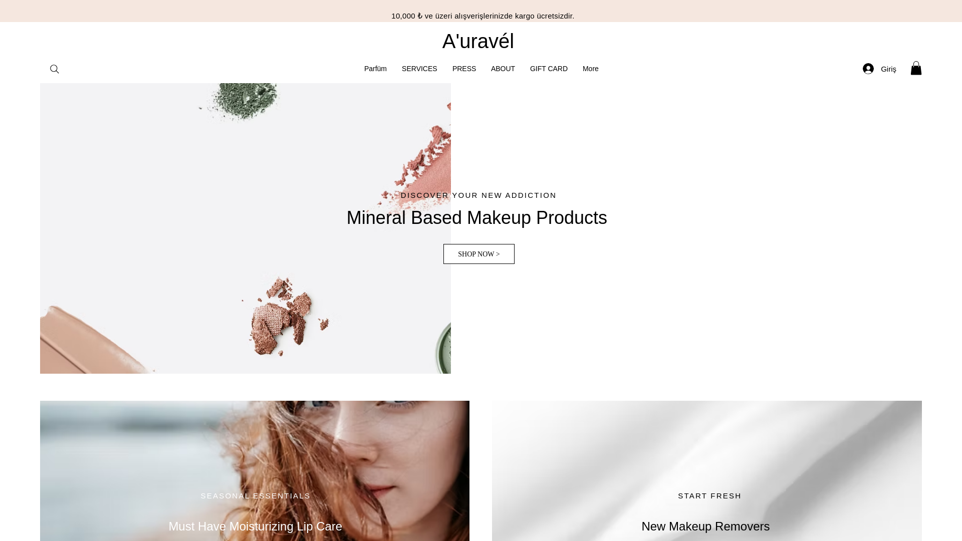 website screenshot of https://auraveln.com/