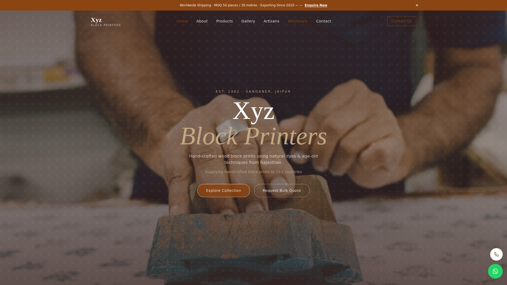 website screenshot of https://block-printing.pages.dev/