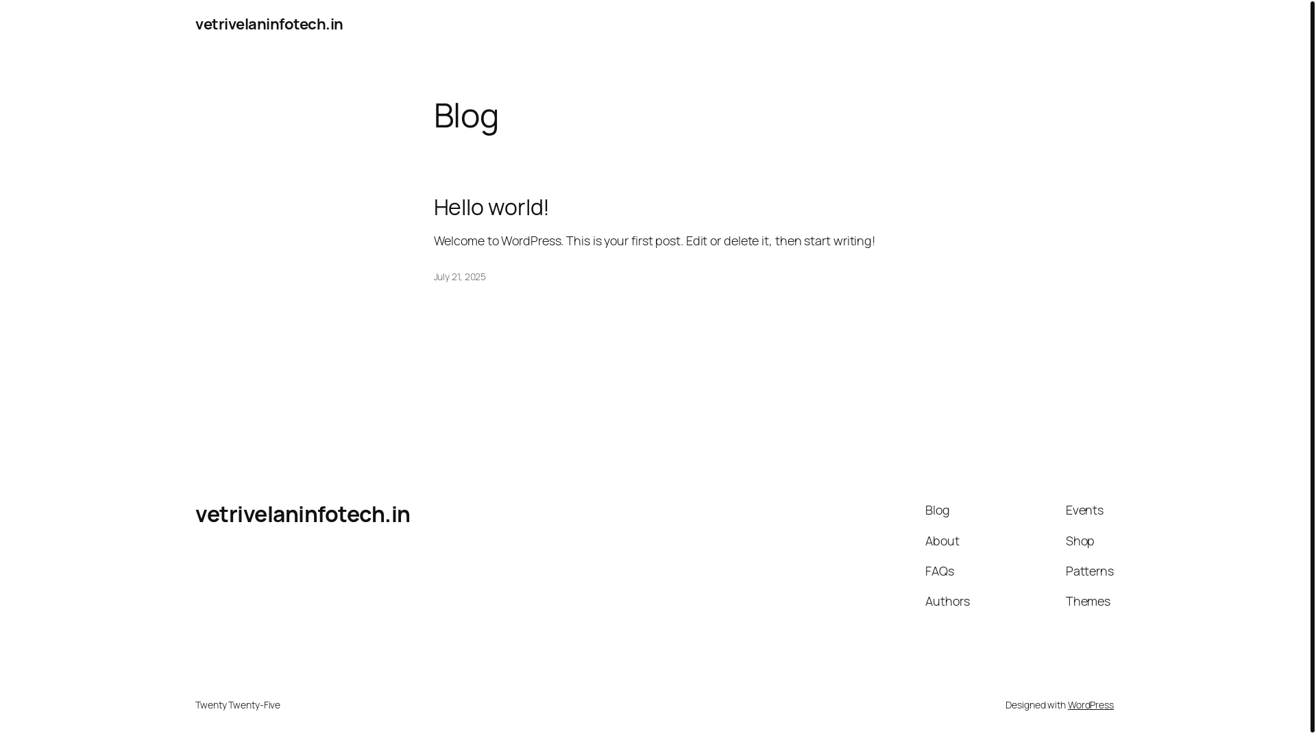 website screenshot of https://vetrivelaninfotech.in/