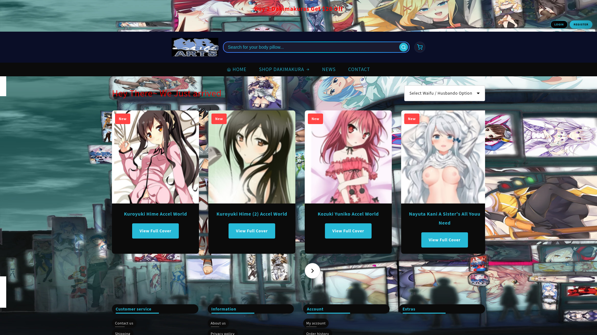 website screenshot of https://gbartsstore.com