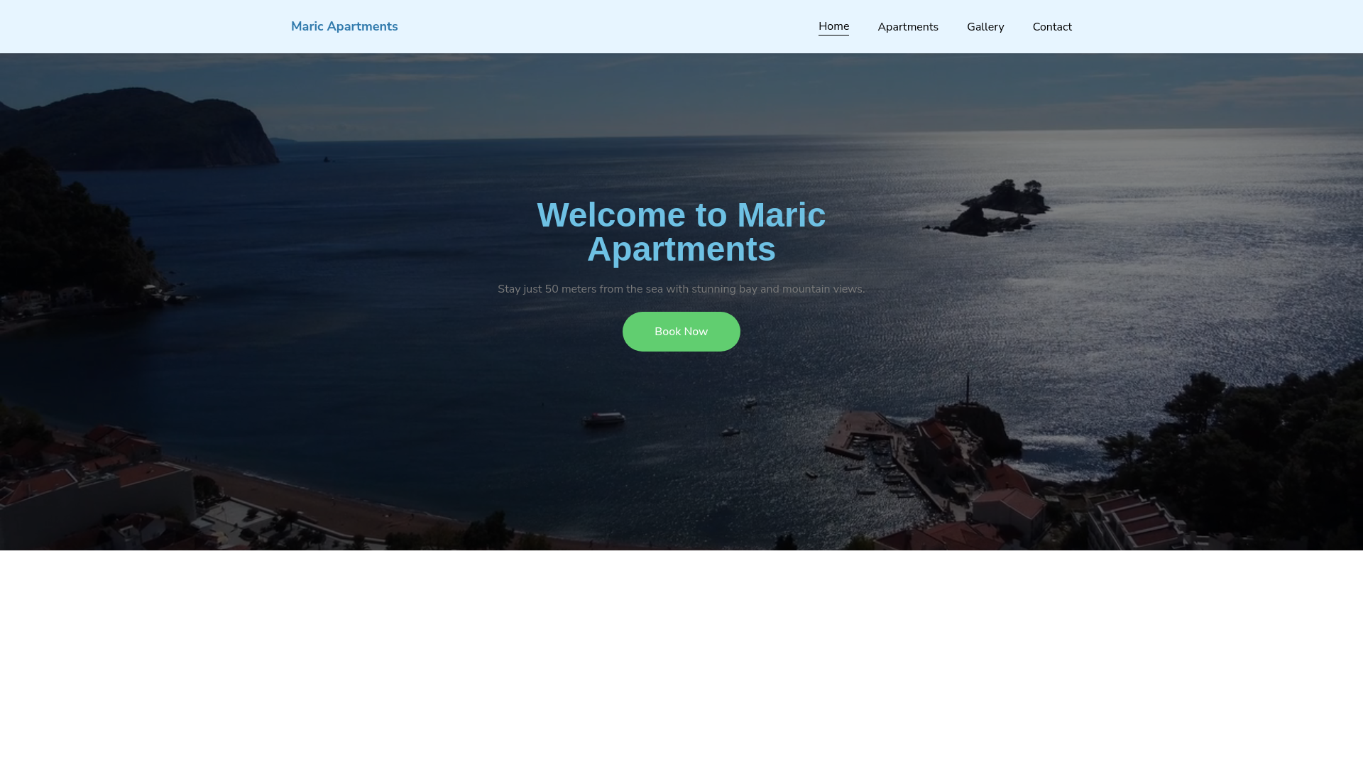 website screenshot of https://maricapartments.com/