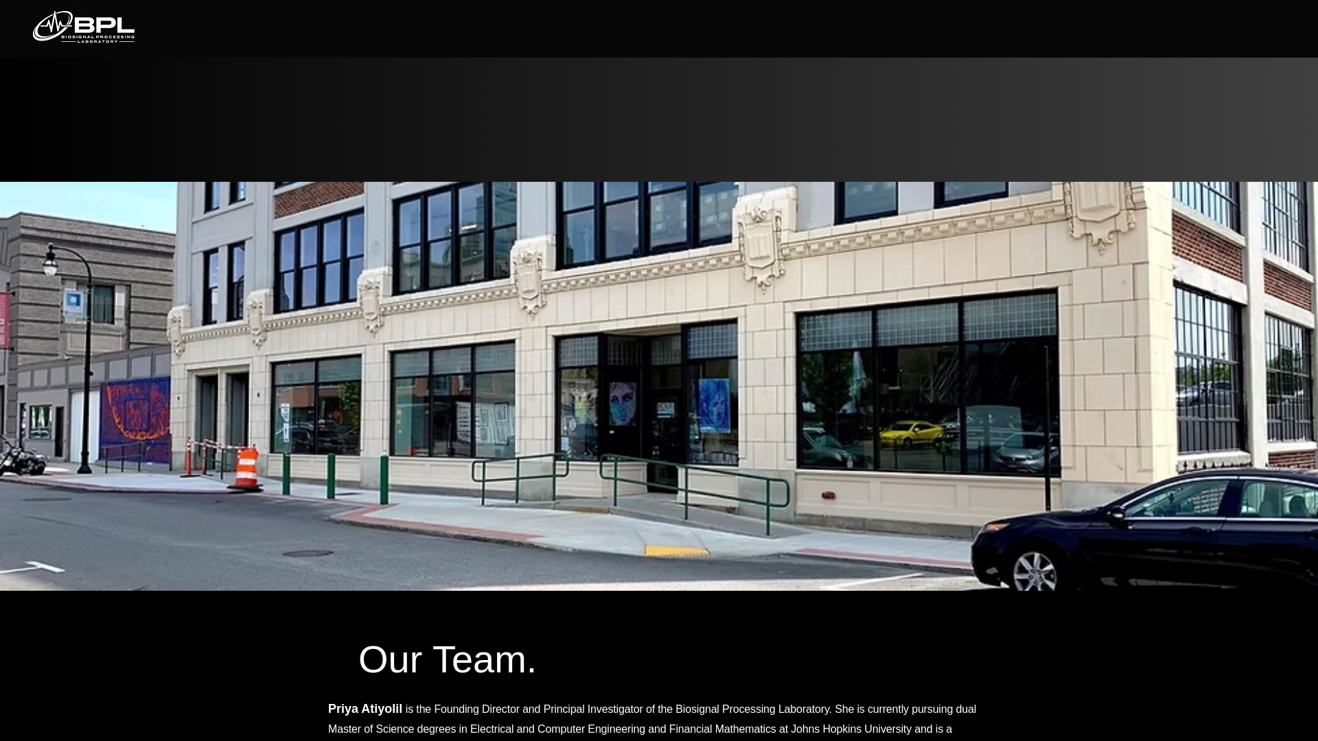 website screenshot of https://biosignalprocessinglab.org