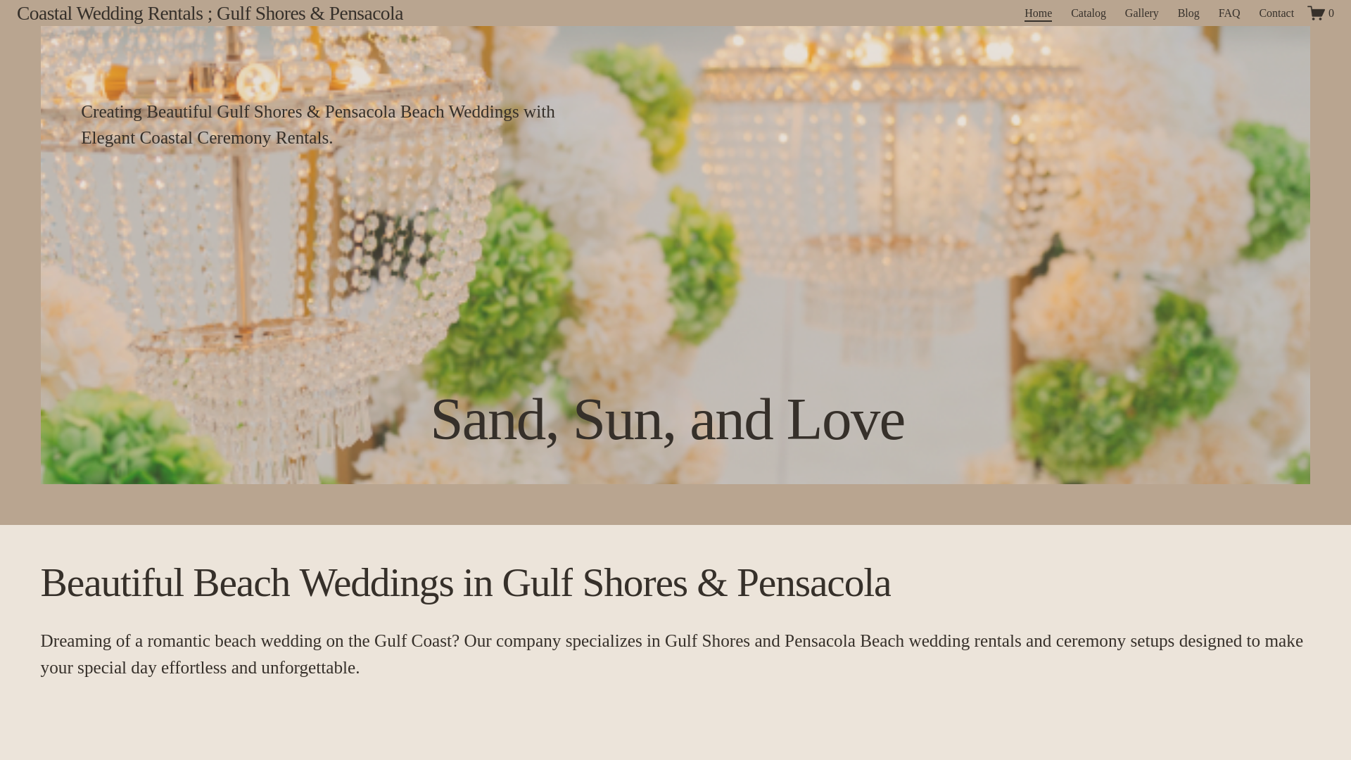website screenshot of https://coastalweddingrentals.com/
