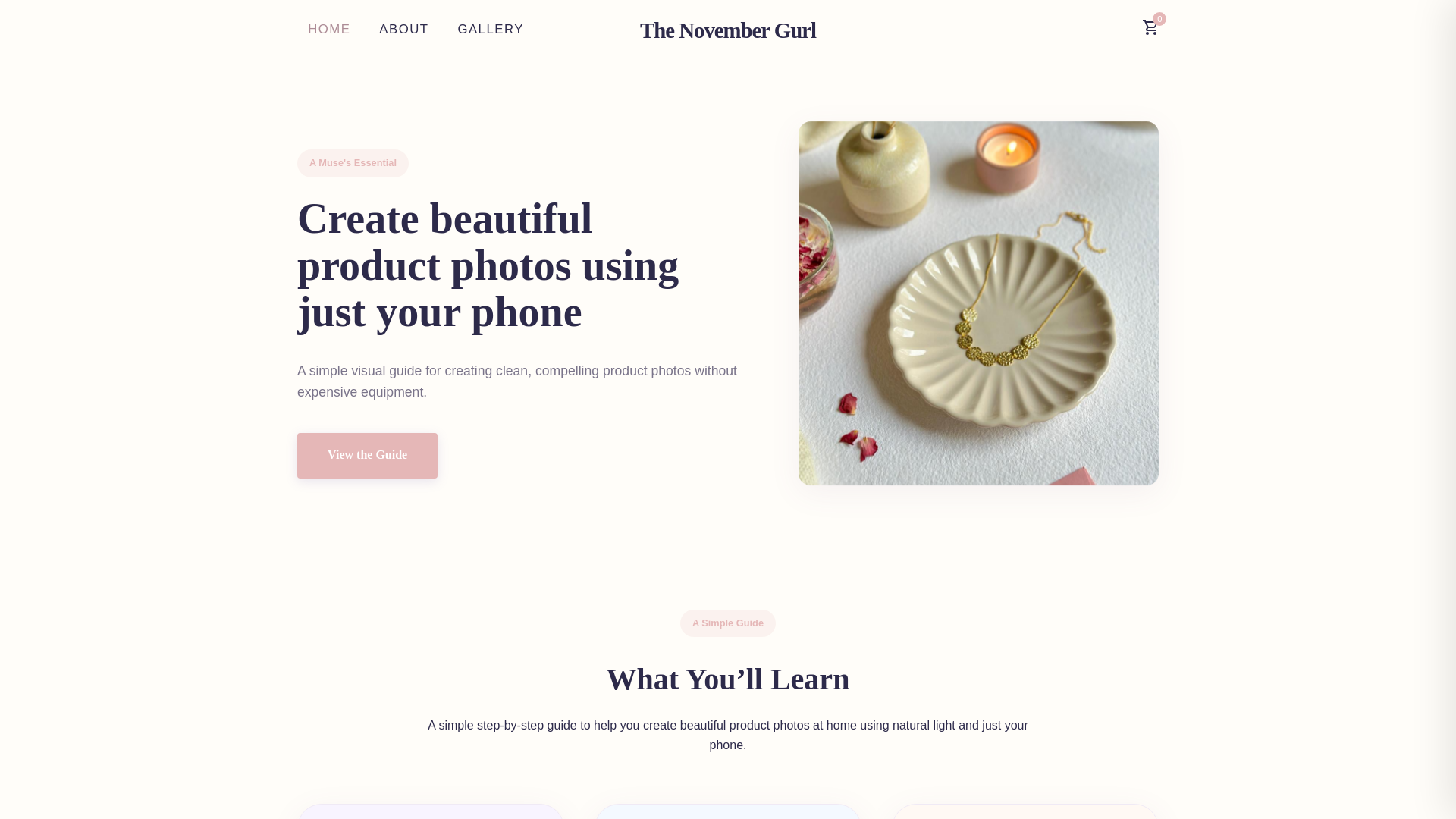 website screenshot of https://thenovembergurl.com/