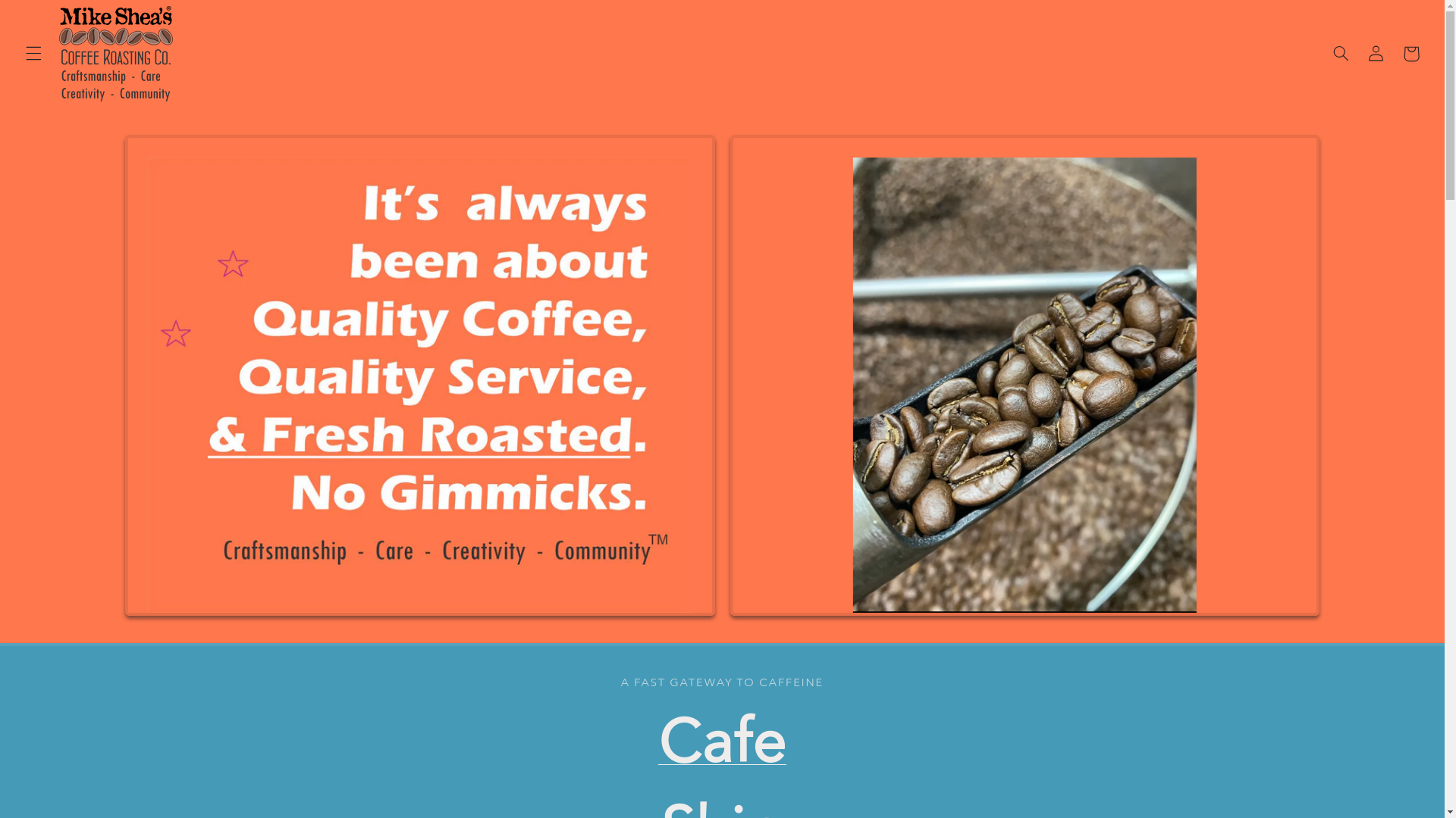website screenshot of https://mikesheascoffeeroasting.com/