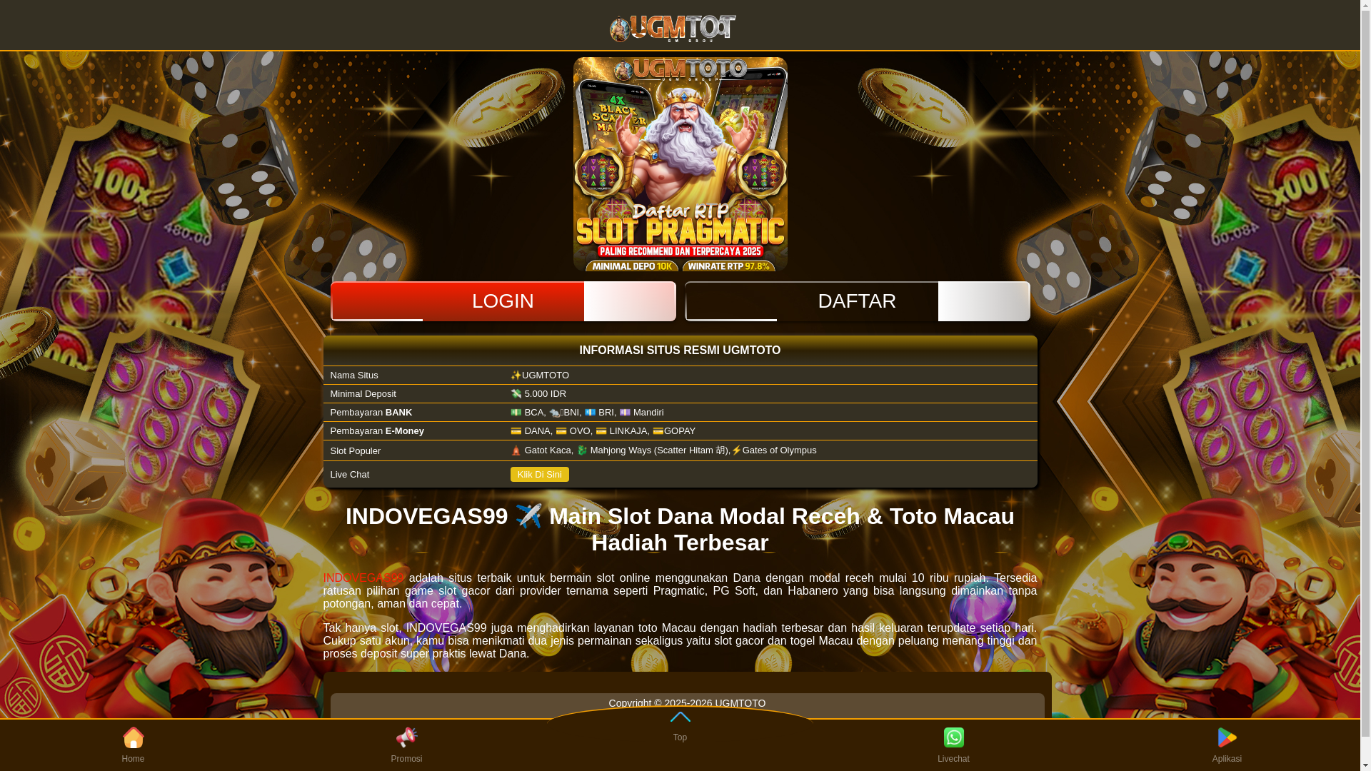website screenshot of https://indovegas99.pages.dev/