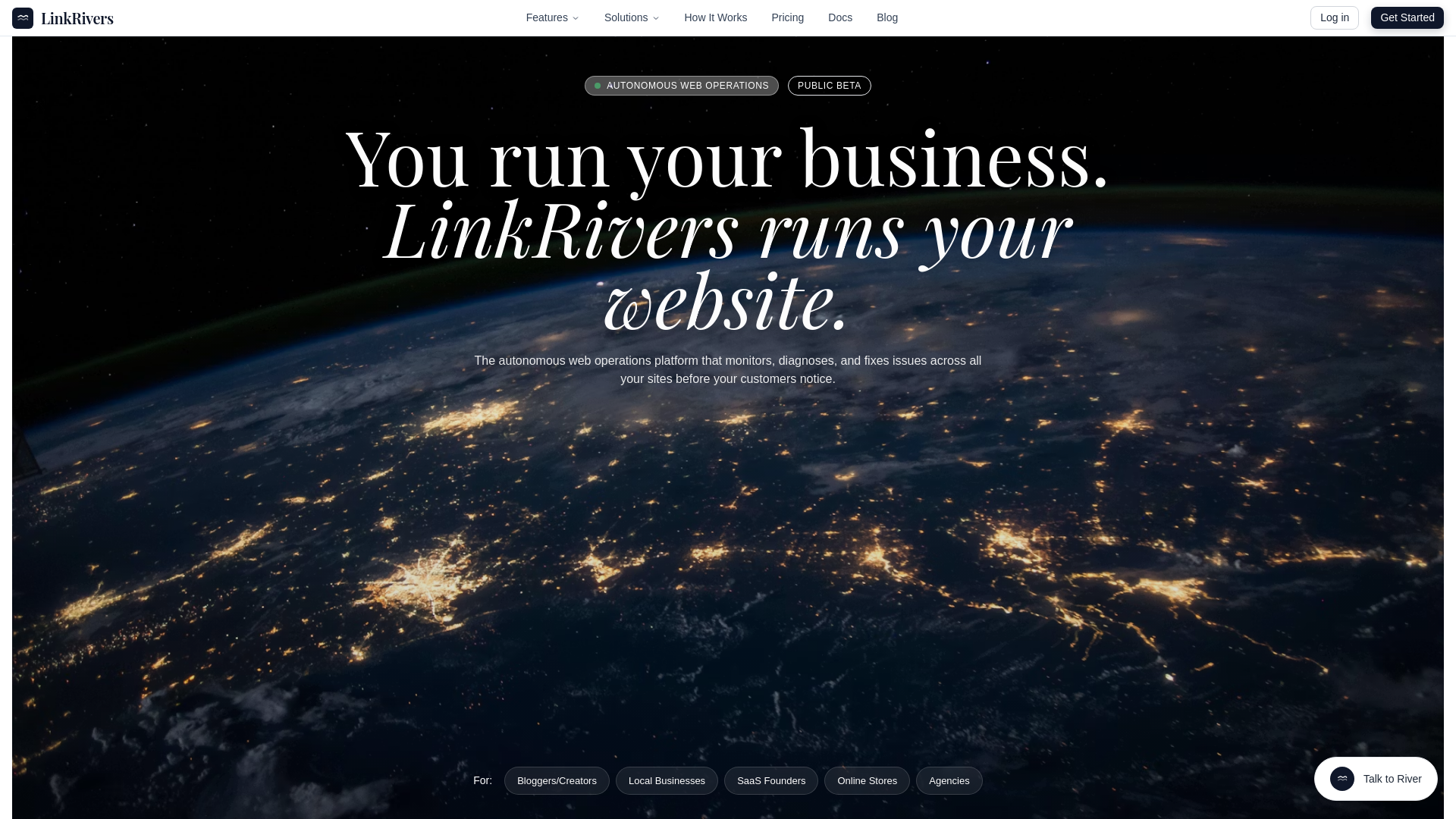 website screenshot of https://linkrivers.pages.dev/