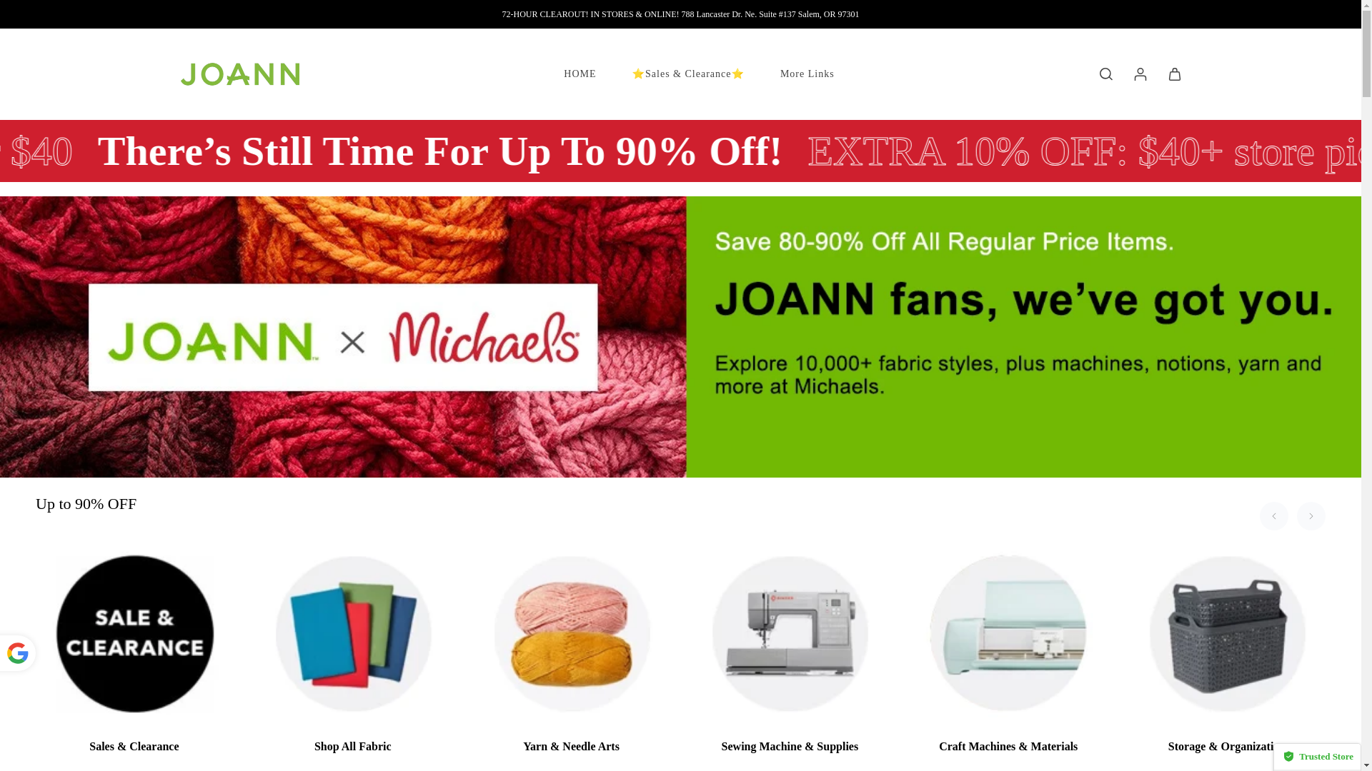 website screenshot of https://joannfabricstoresale.com/