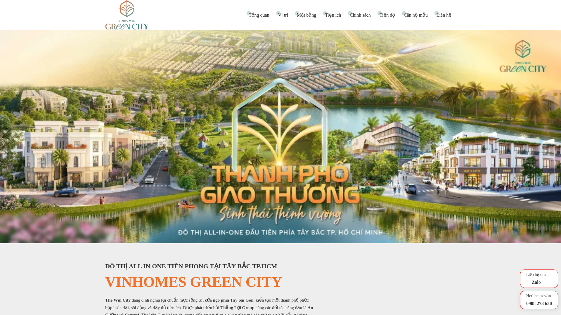 website screenshot of https://vinhome-greencity.info/