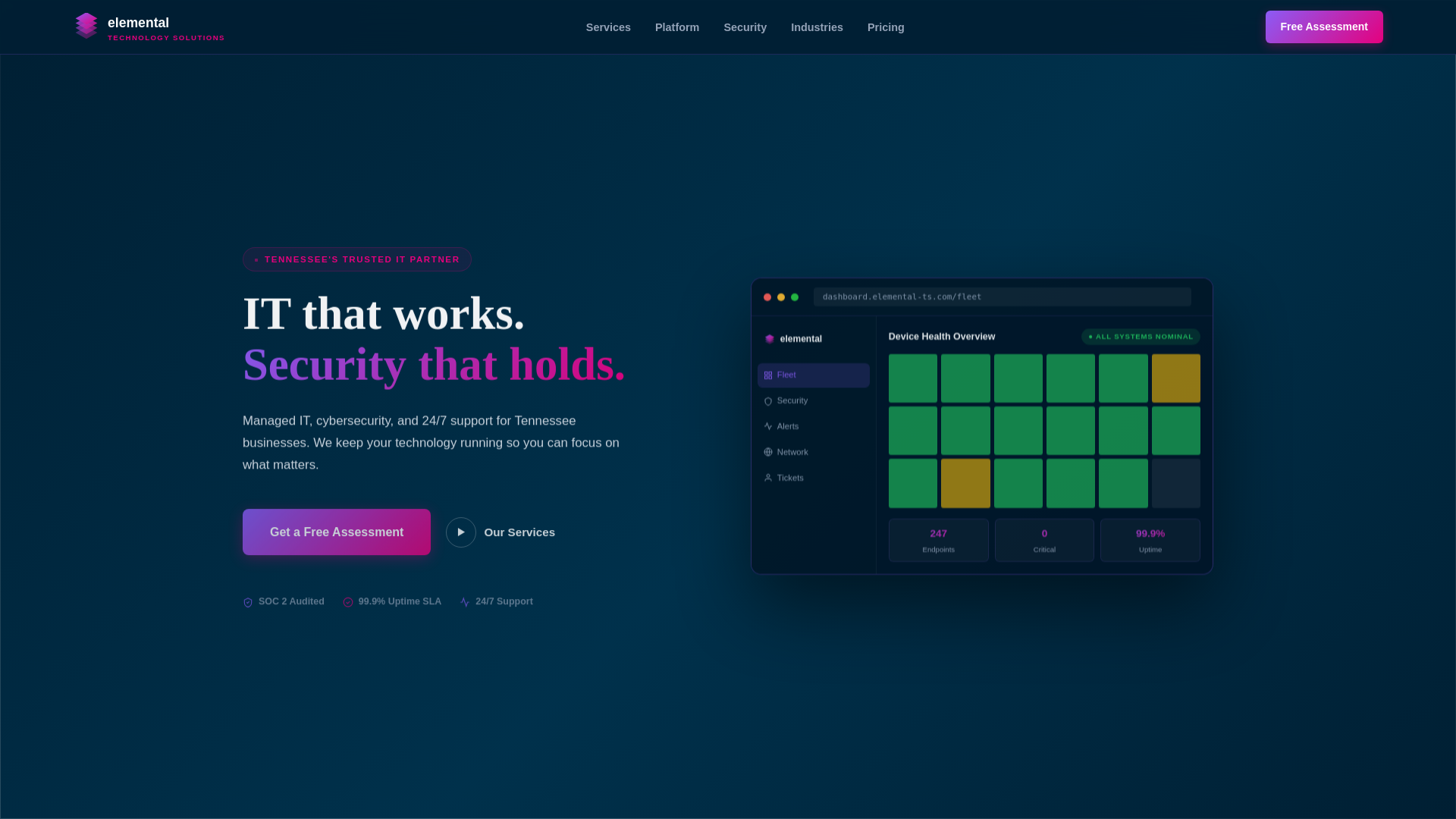 website screenshot of https://elemental-ts-landing.pages.dev/