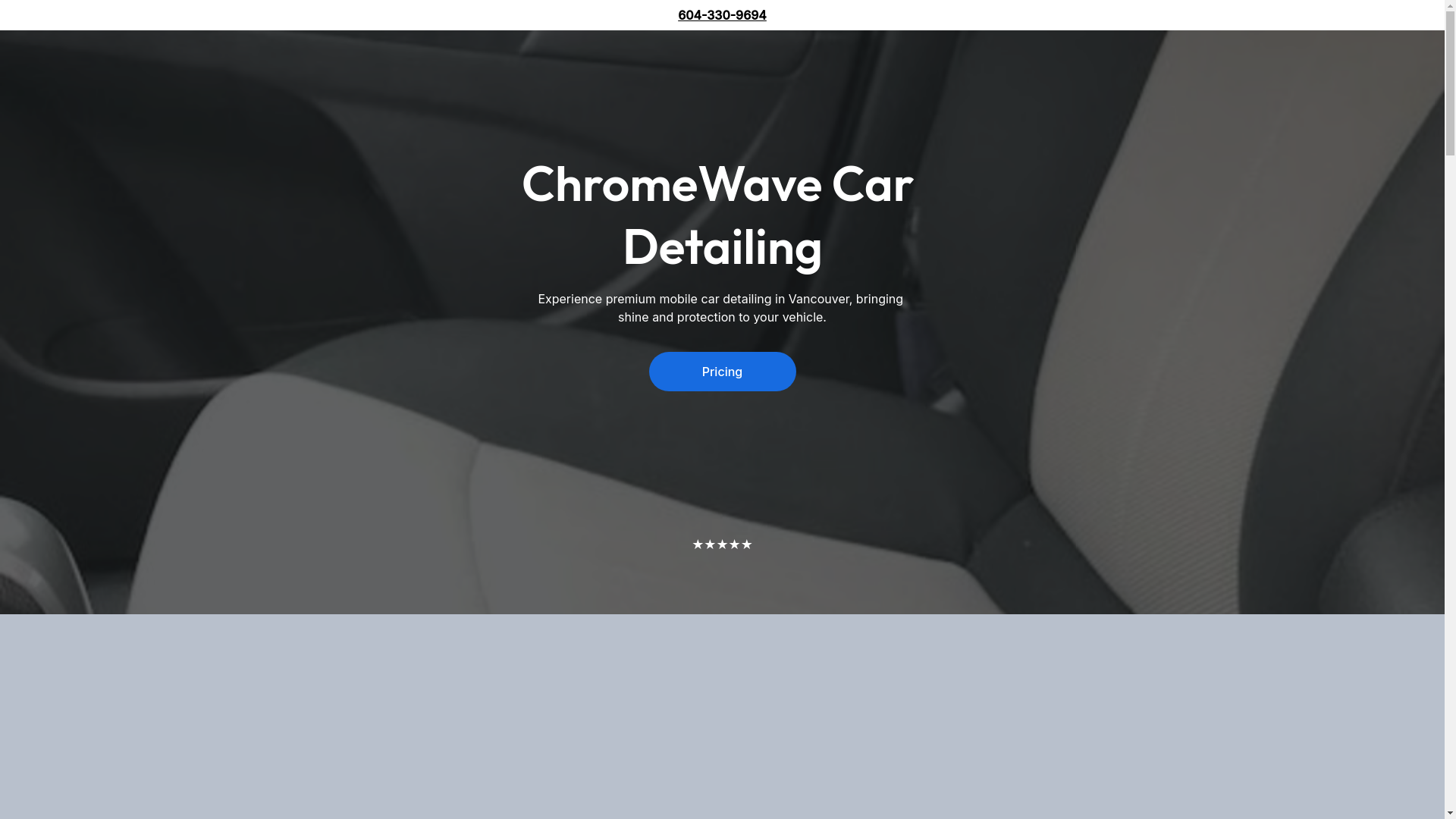website screenshot of https://chromewavecardetailing.shop/