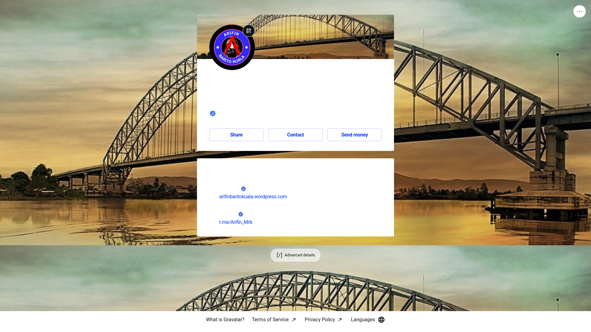 website screenshot of https://arifinbaritokuala.link/