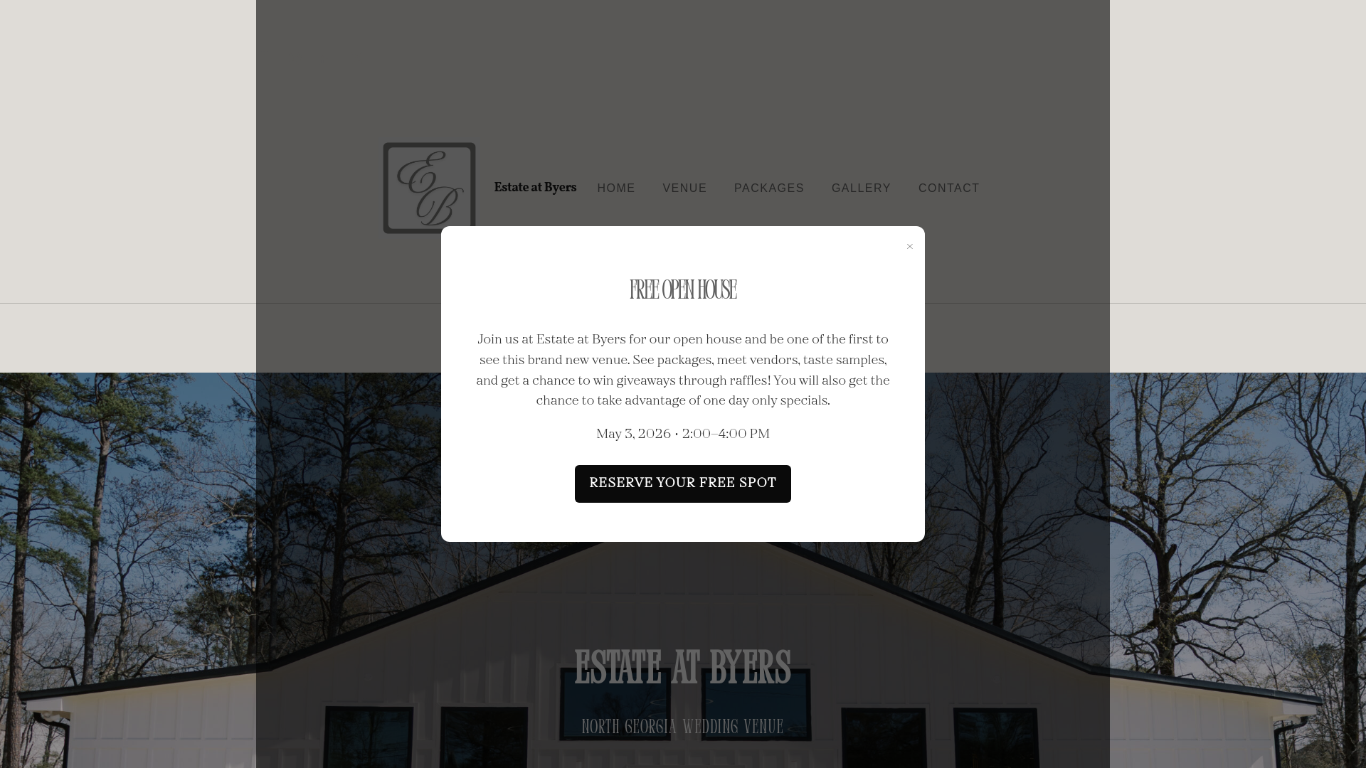 website screenshot of https://estateatbyers.com/