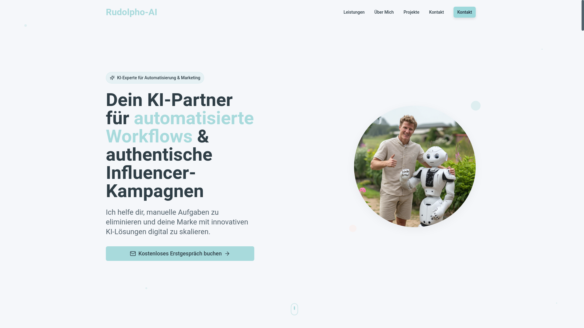 website screenshot of https://rudolpho-ai.pages.dev/