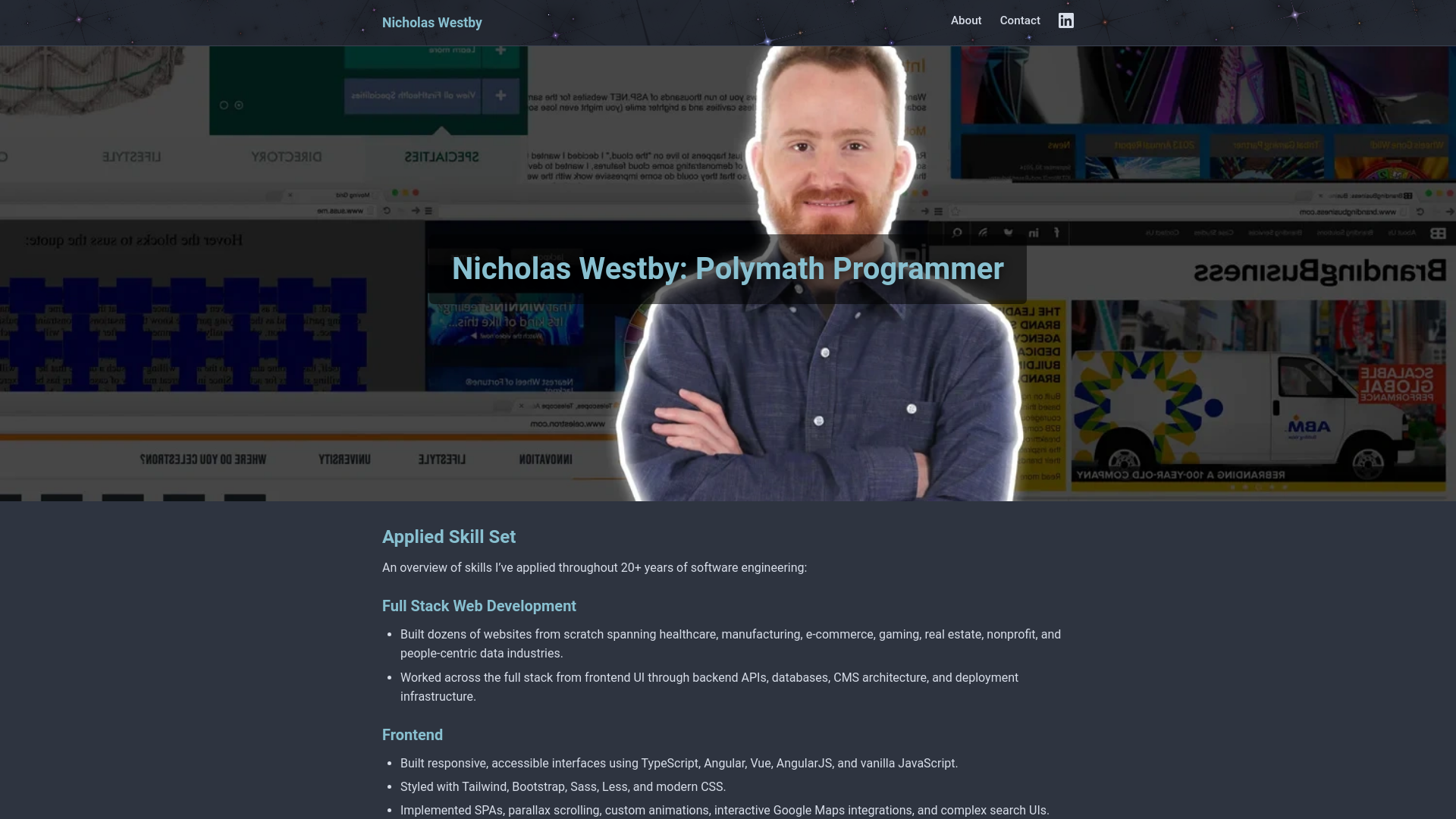 website screenshot of https://nicholaswestby.pages.dev/