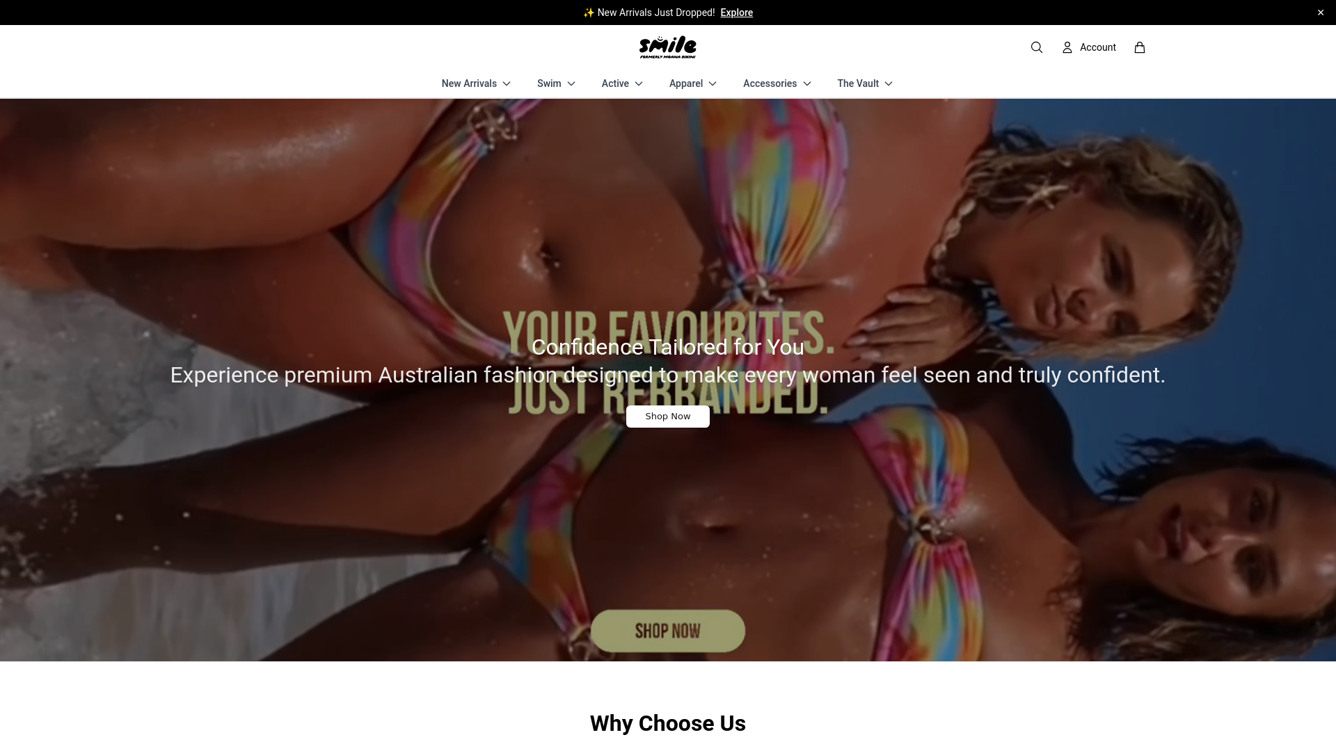 website screenshot of https://moanasmileclubstyle.shop