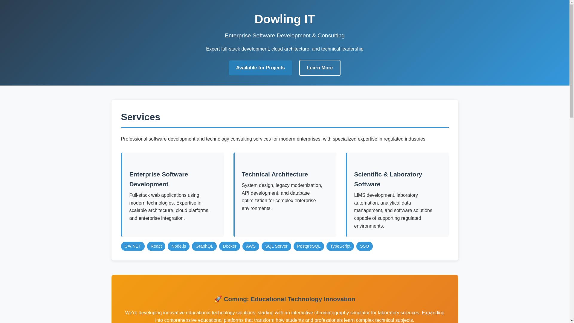 website screenshot of https://www-dowlingit-com.pages.dev/