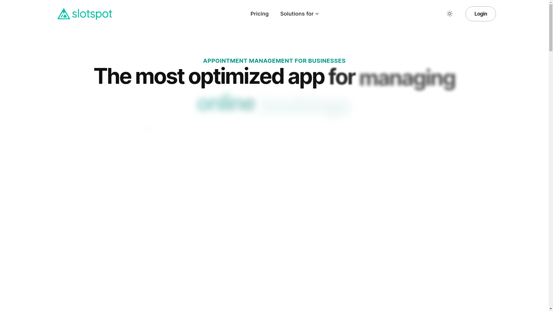 website screenshot of https://slotspot-landing-page-staging.pages.dev/
