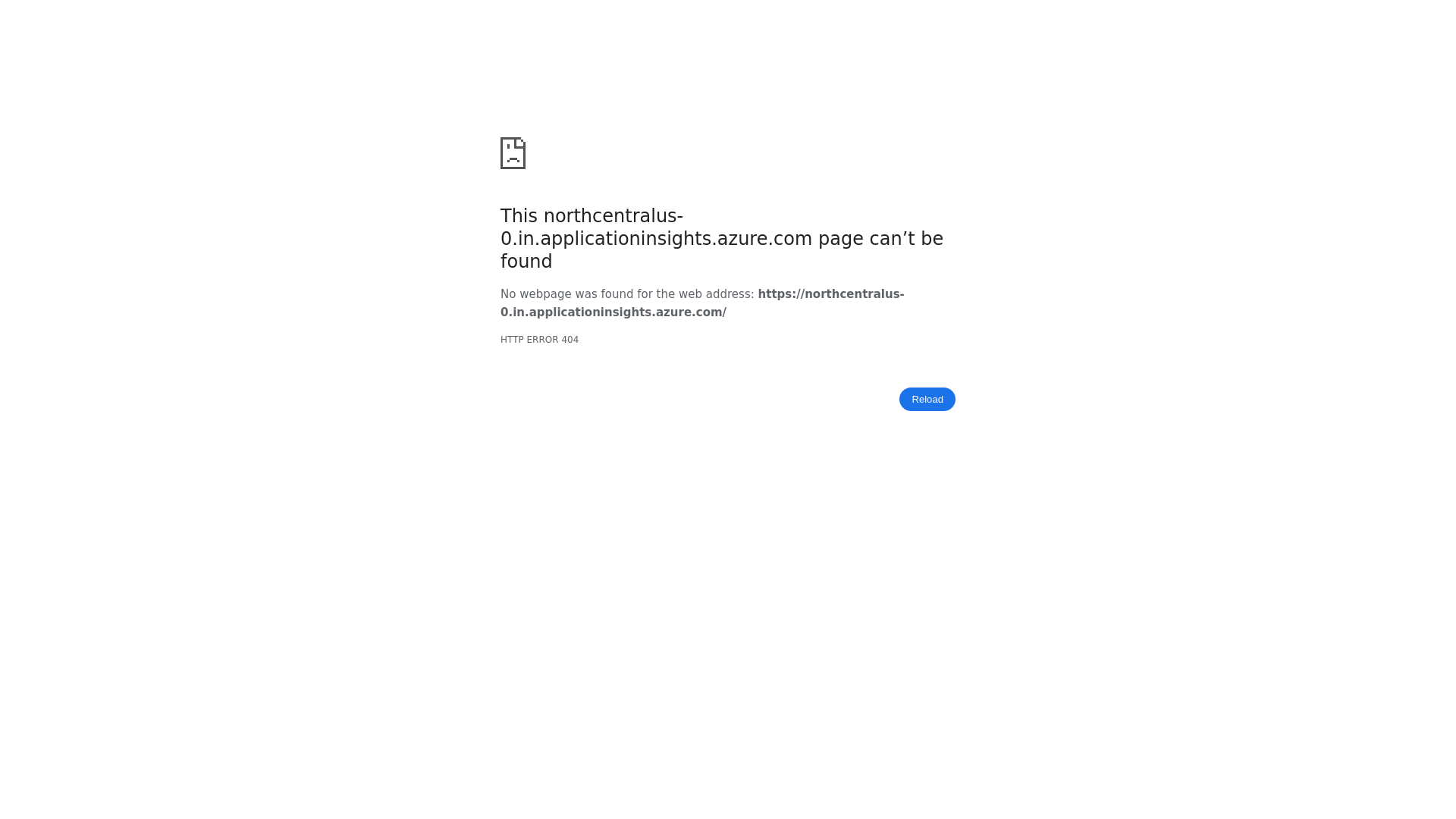 website screenshot of https://northcentralus-0.in.applicationinsights.azure.com/