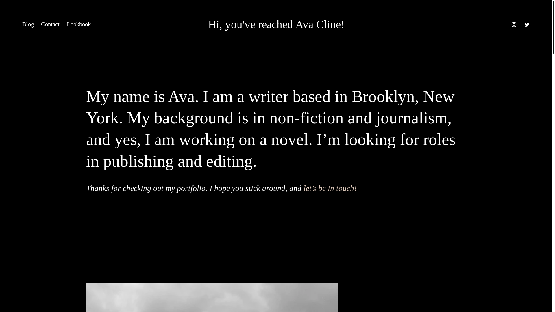 website screenshot of https://avacline.com/